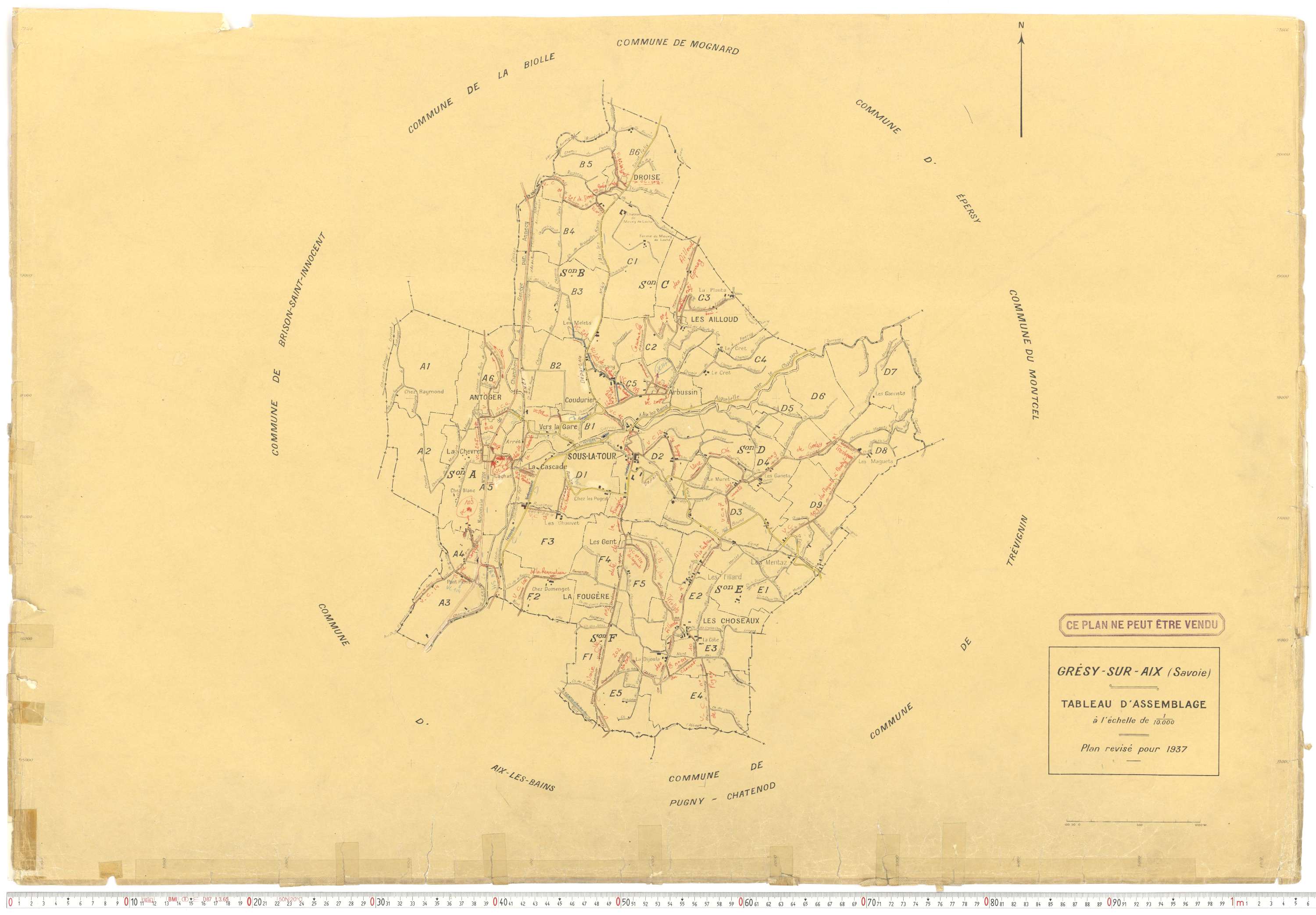 Grésy-sur-Aix - Cadastre rénové (1937).