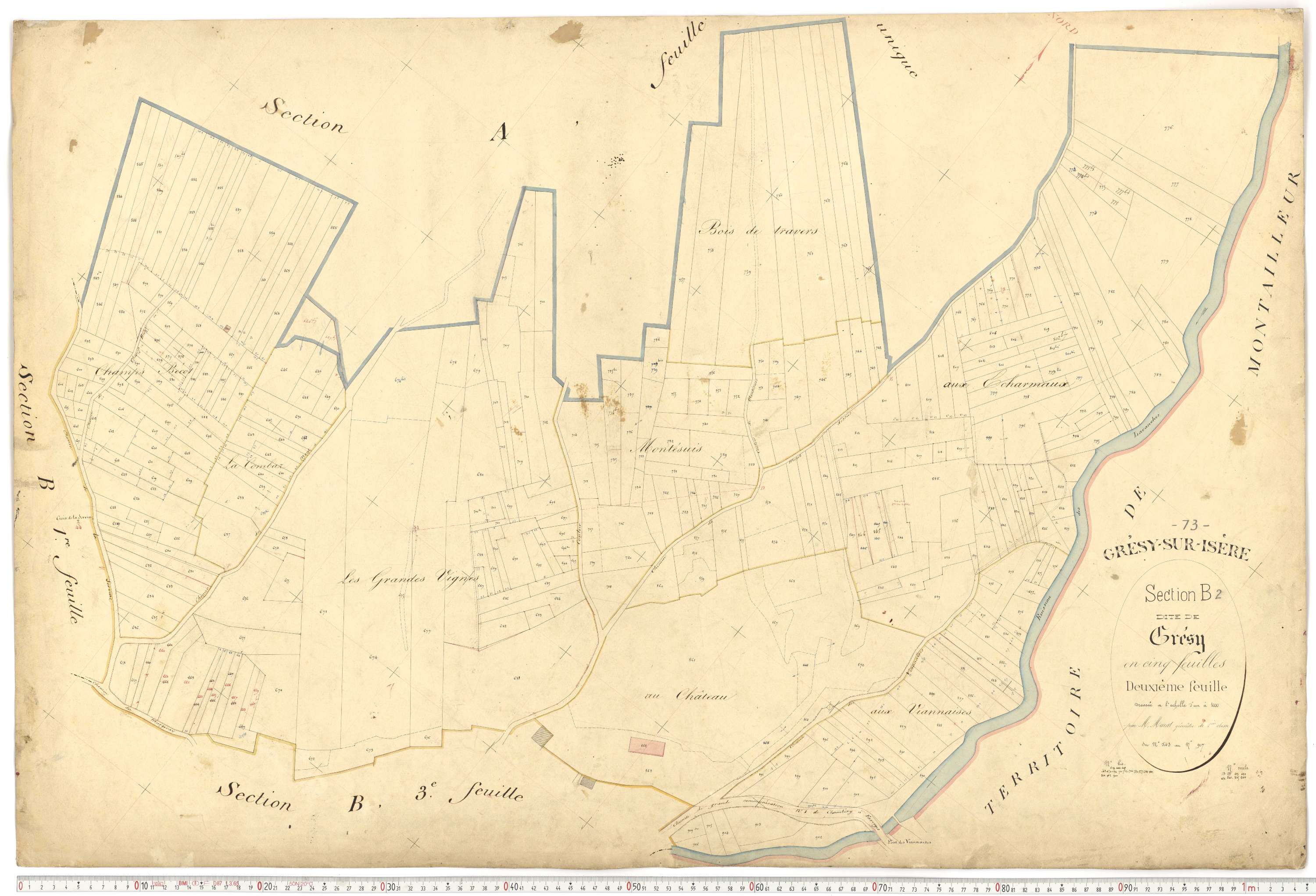 Grésy-sur-Isère - Plans cadastraux du premier cadastre français.