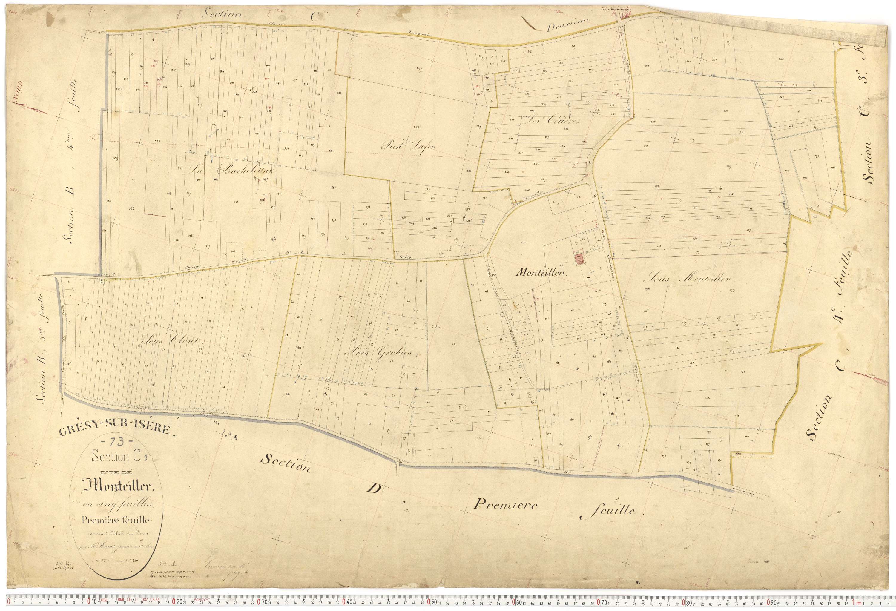 Grésy-sur-Isère - Plans cadastraux du premier cadastre français.