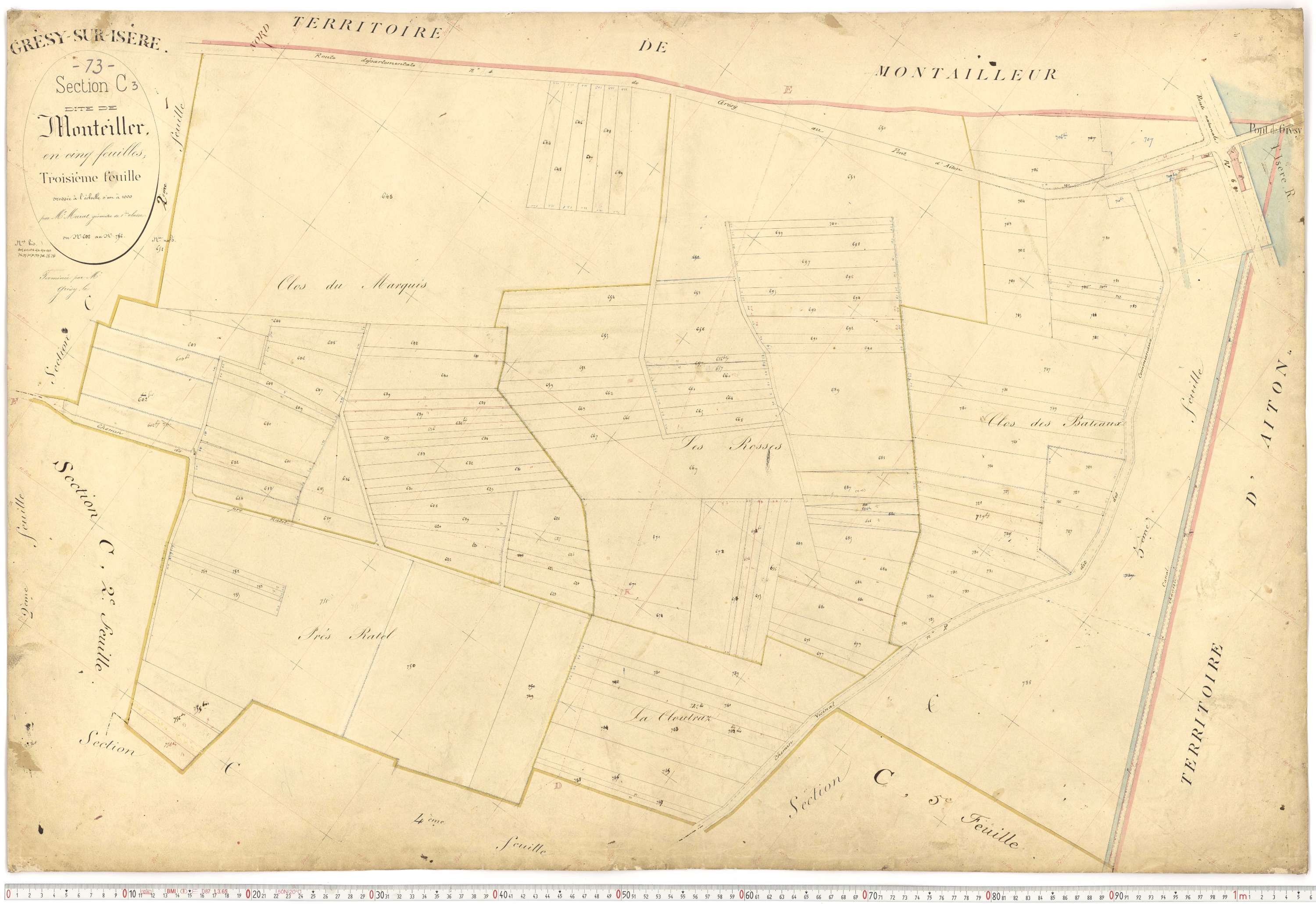 Grésy-sur-Isère - Plans cadastraux du premier cadastre français.