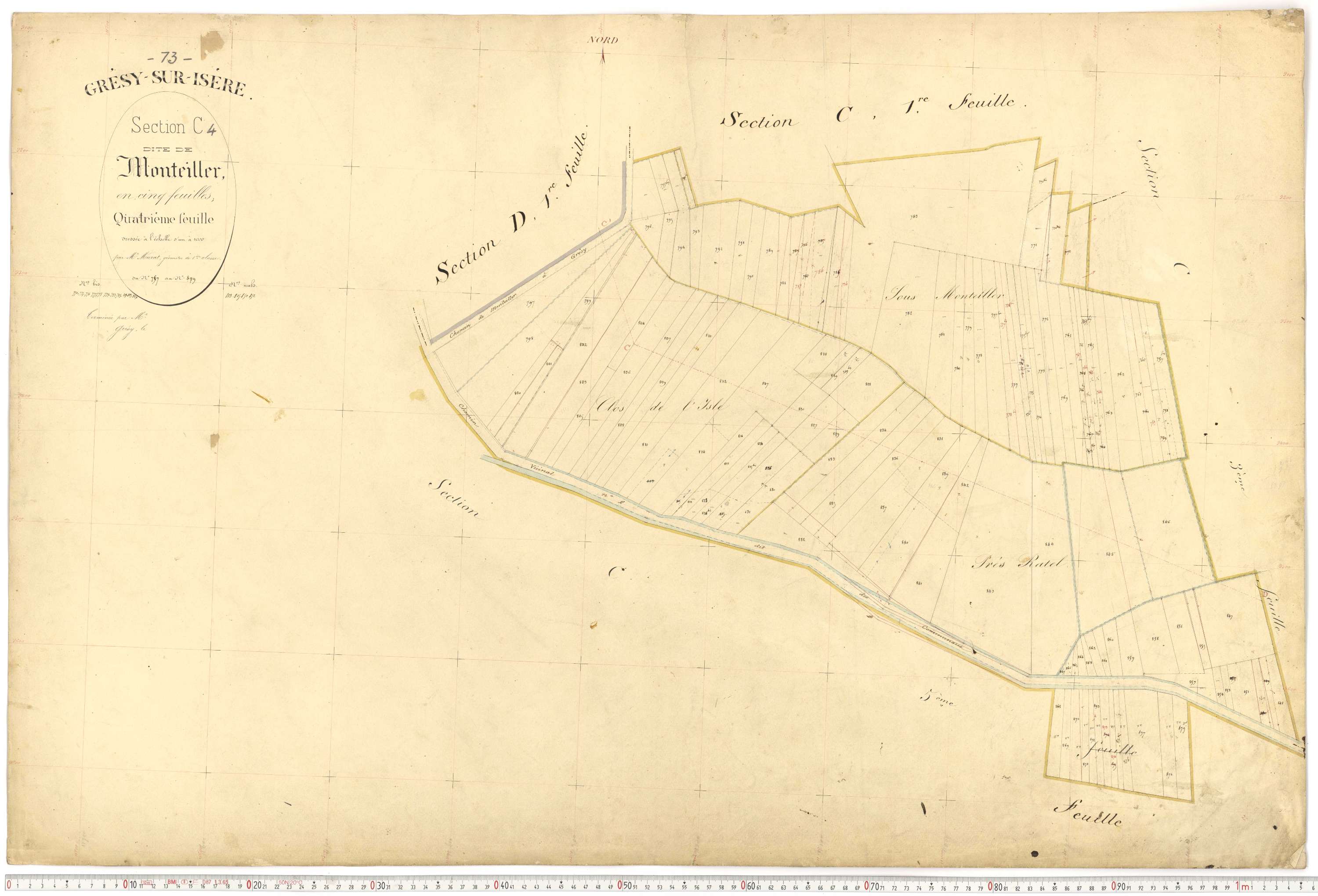 Grésy-sur-Isère - Plans cadastraux du premier cadastre français.