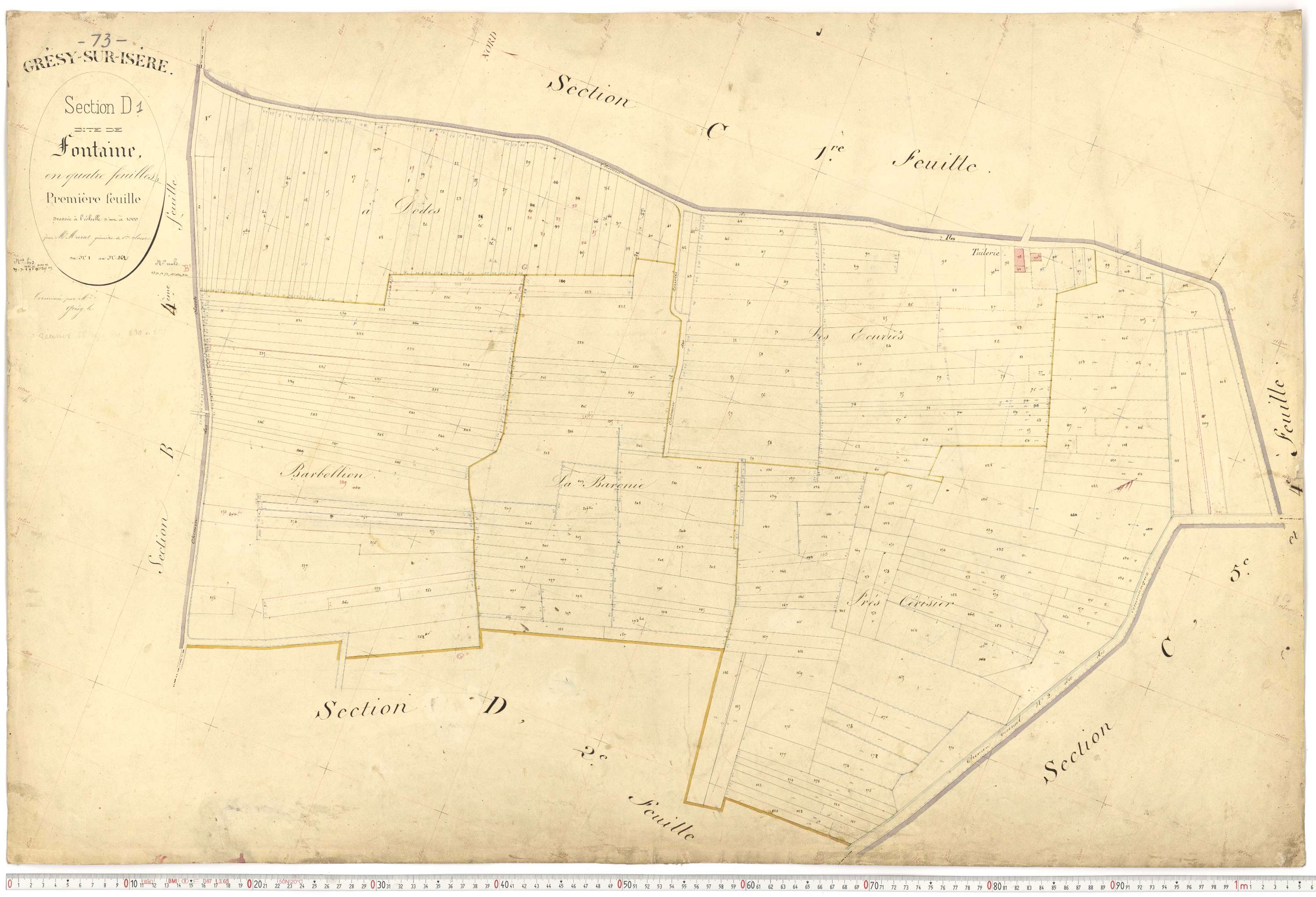 Grésy-sur-Isère - Plans cadastraux du premier cadastre français.