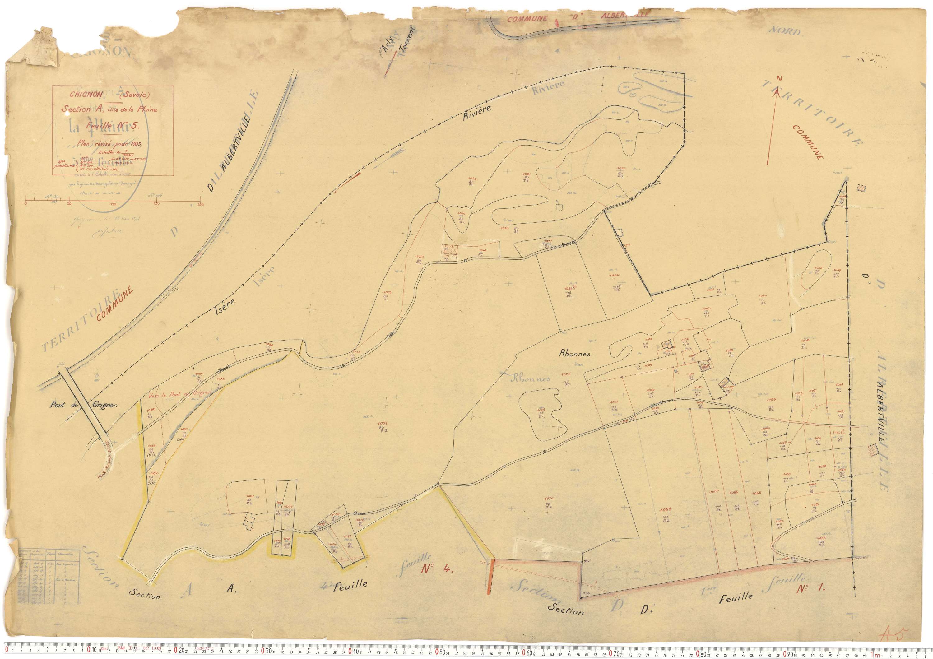 Grignon - Plans cadastraux du cadastre rénové.