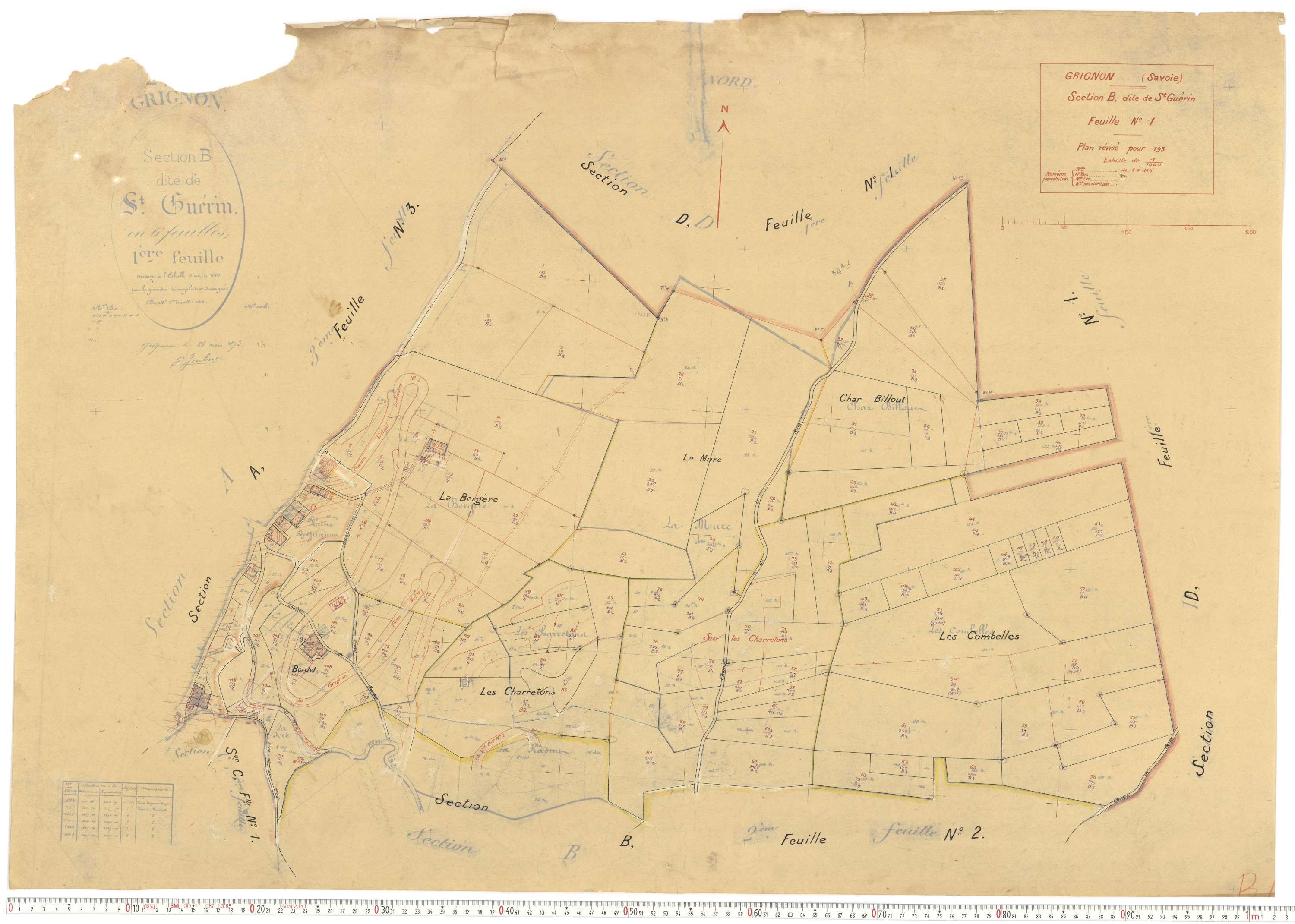 Grignon - Plans cadastraux du cadastre rénové.
