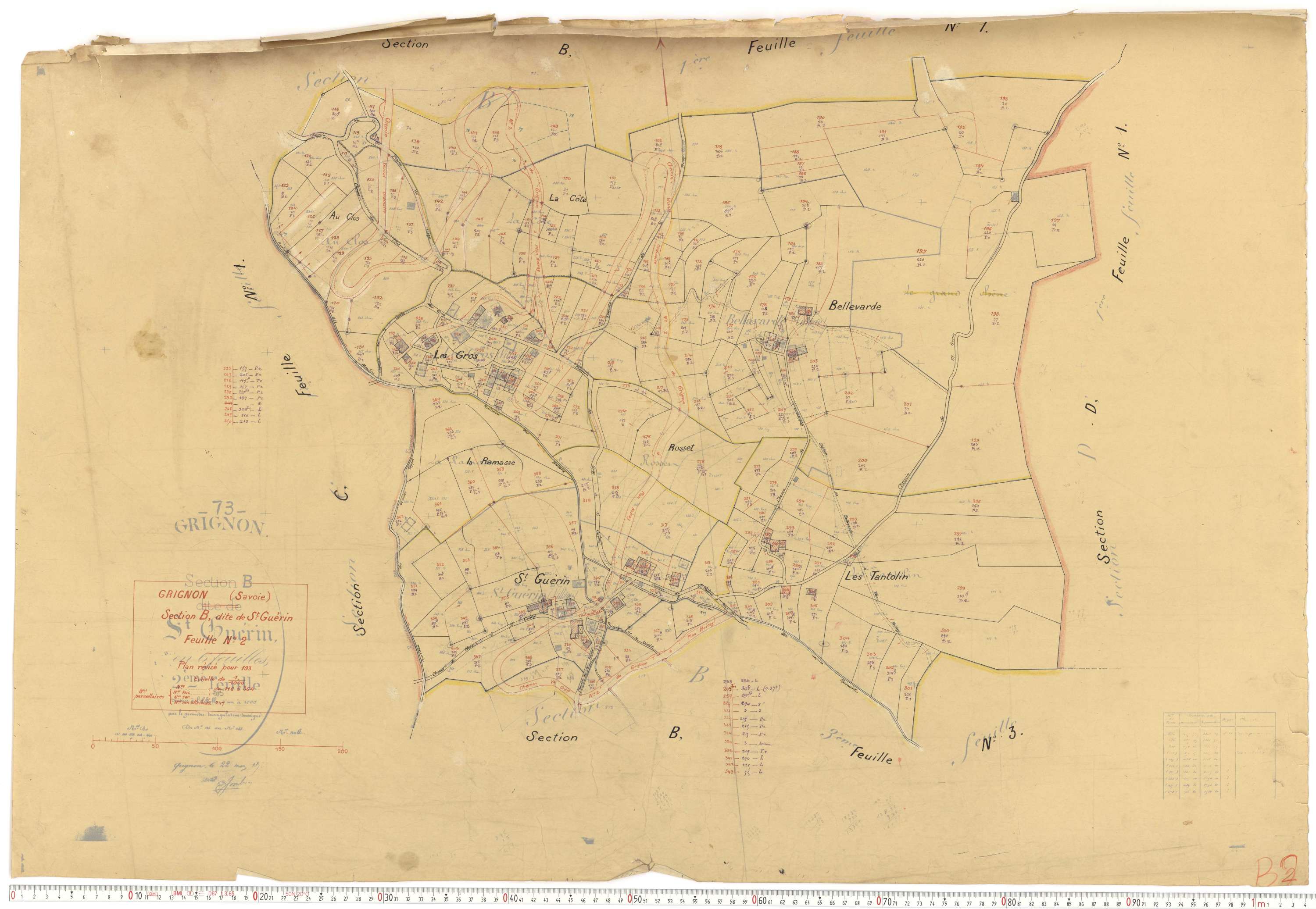 Grignon - Plans cadastraux du cadastre rénové.