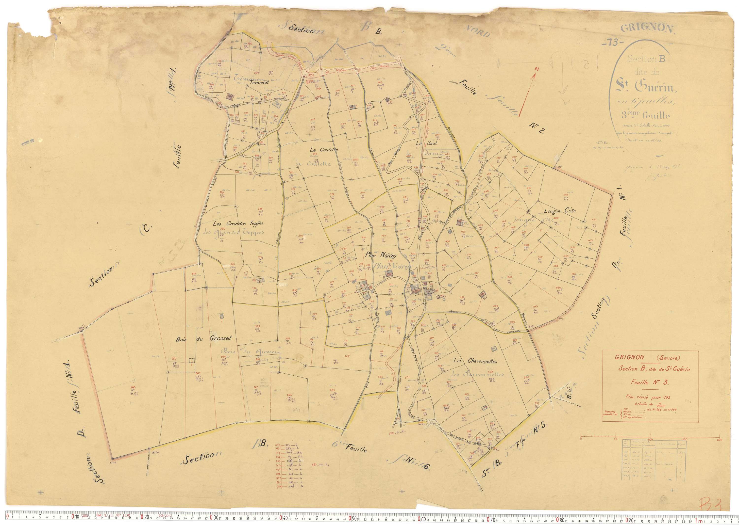 Grignon - Plans cadastraux du cadastre rénové.