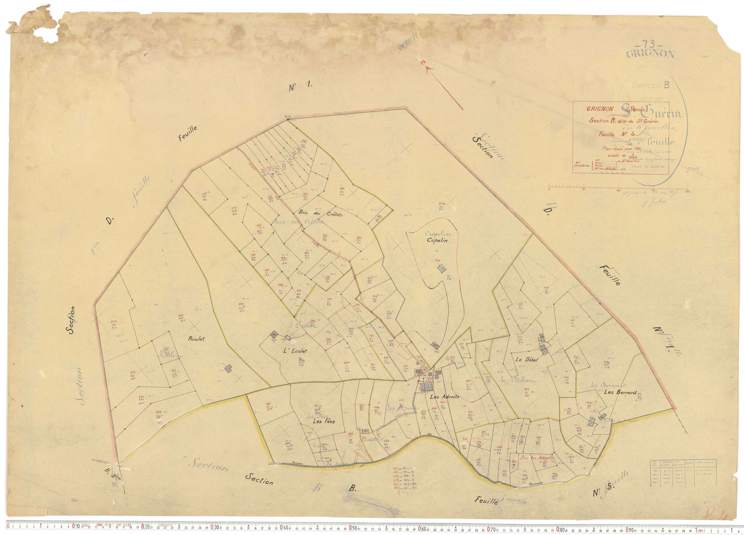 Grignon - Plans cadastraux du cadastre rénové.
