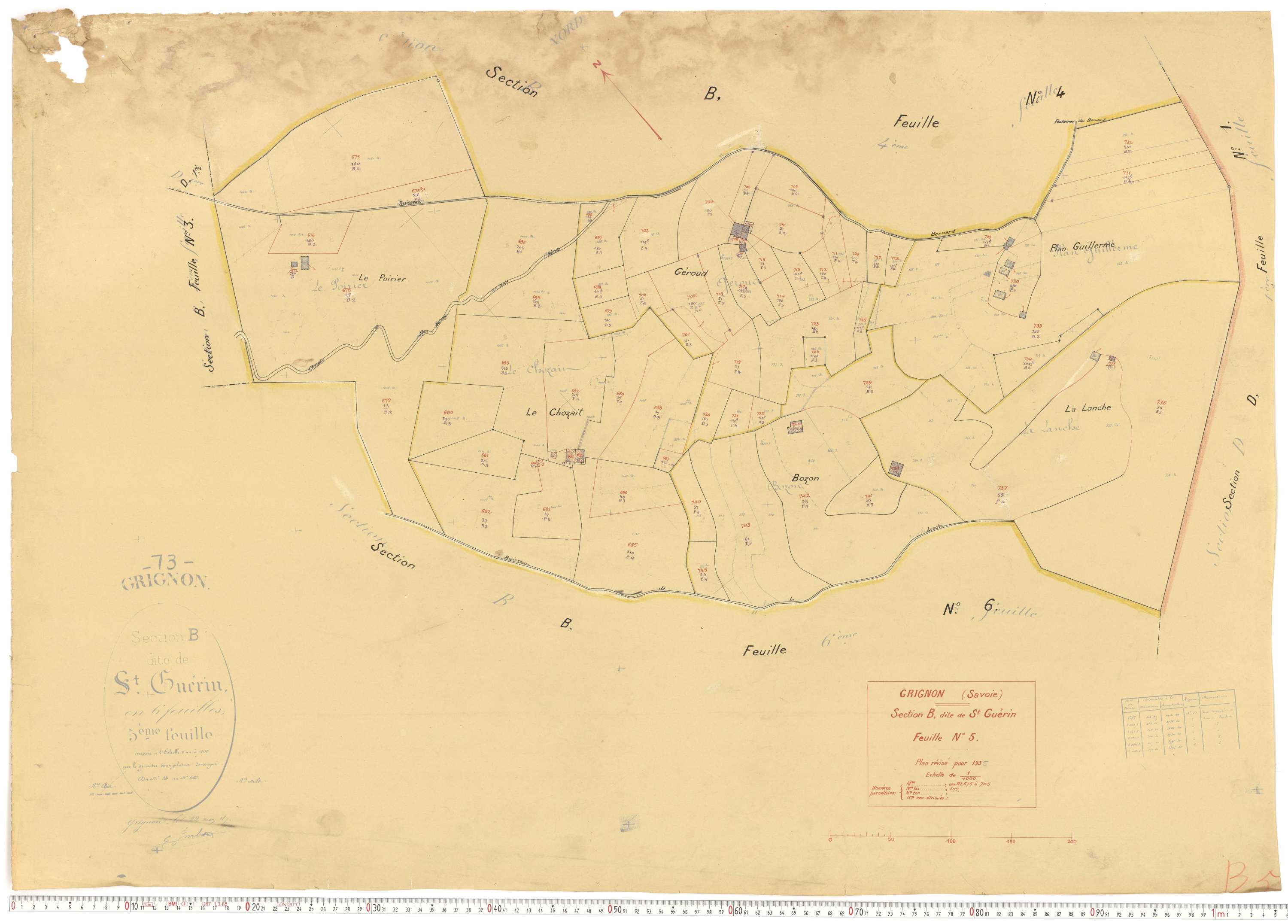 Grignon - Plans cadastraux du cadastre rénové.