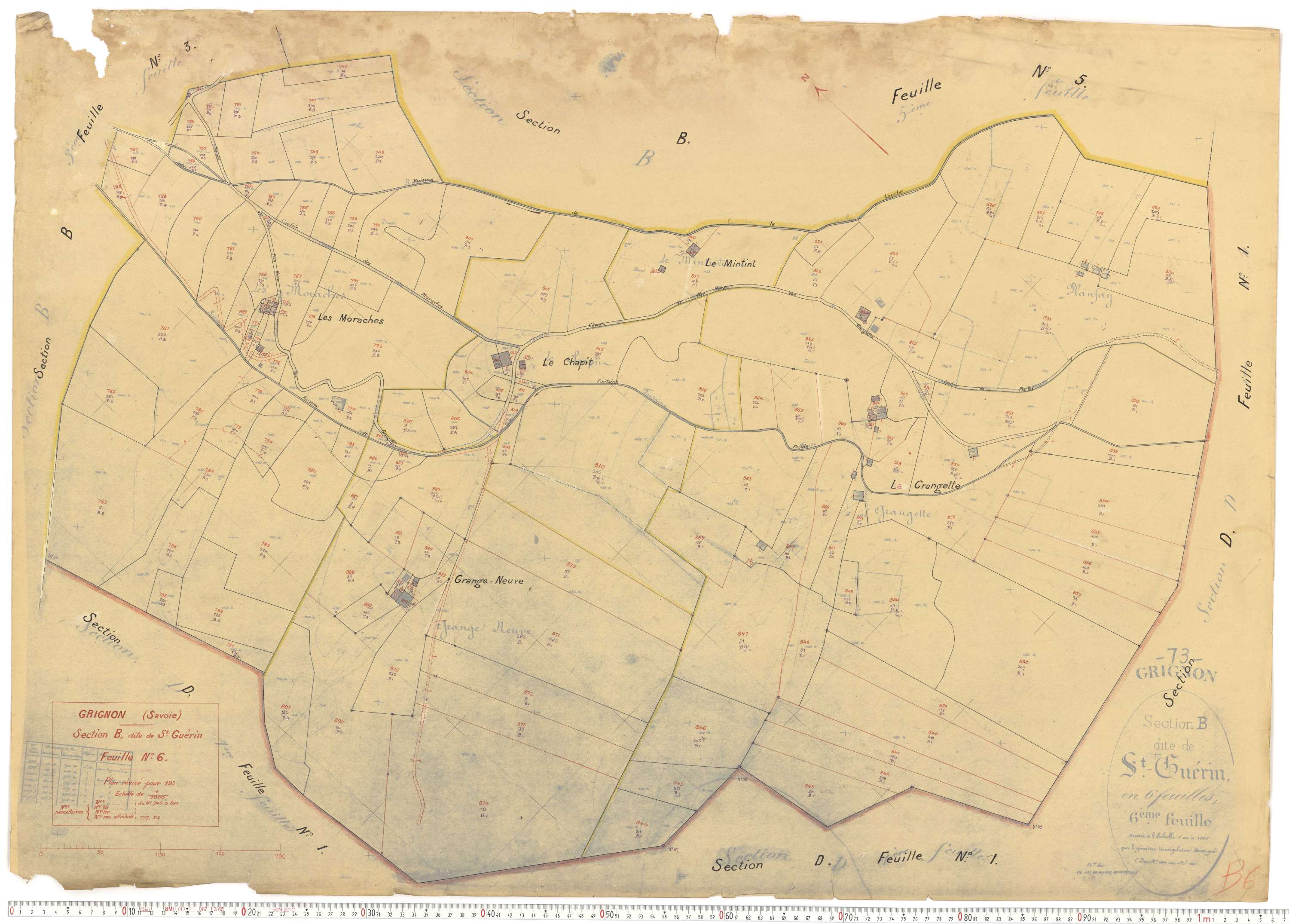 Grignon - Plans cadastraux du cadastre rénové.