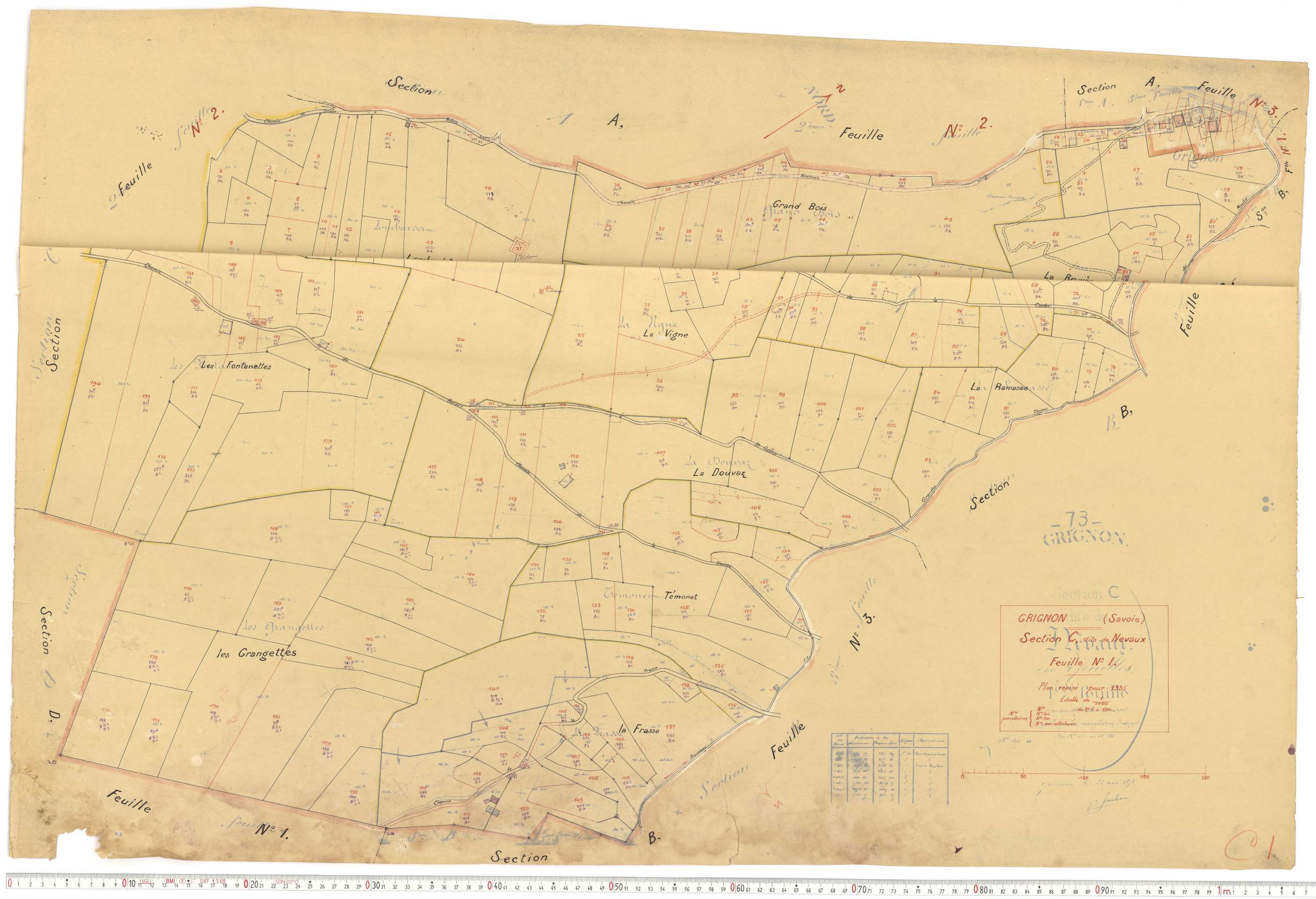 Grignon - Plans cadastraux du cadastre rénové.