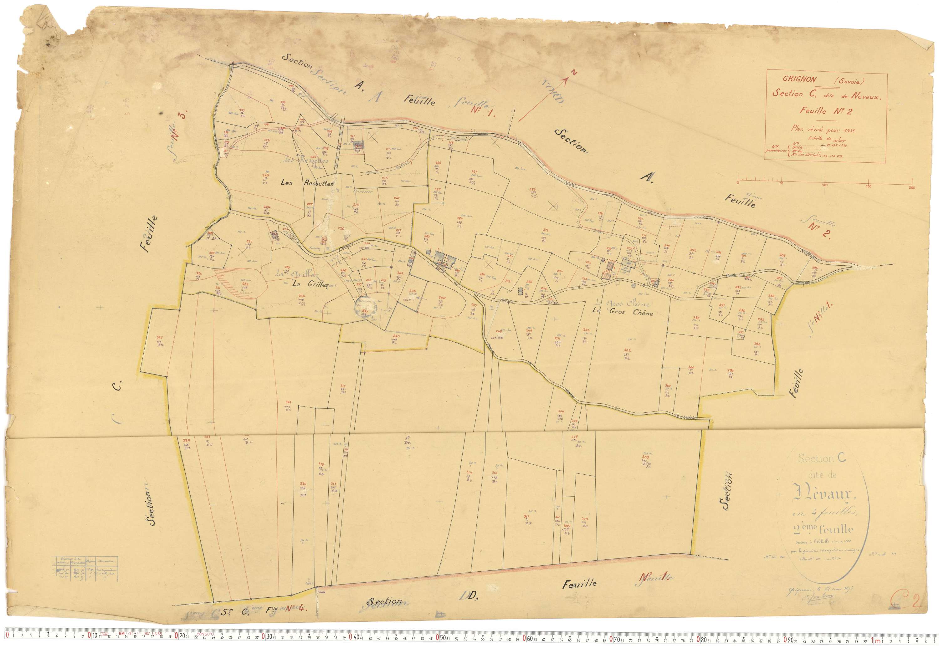 Grignon - Plans cadastraux du cadastre rénové.