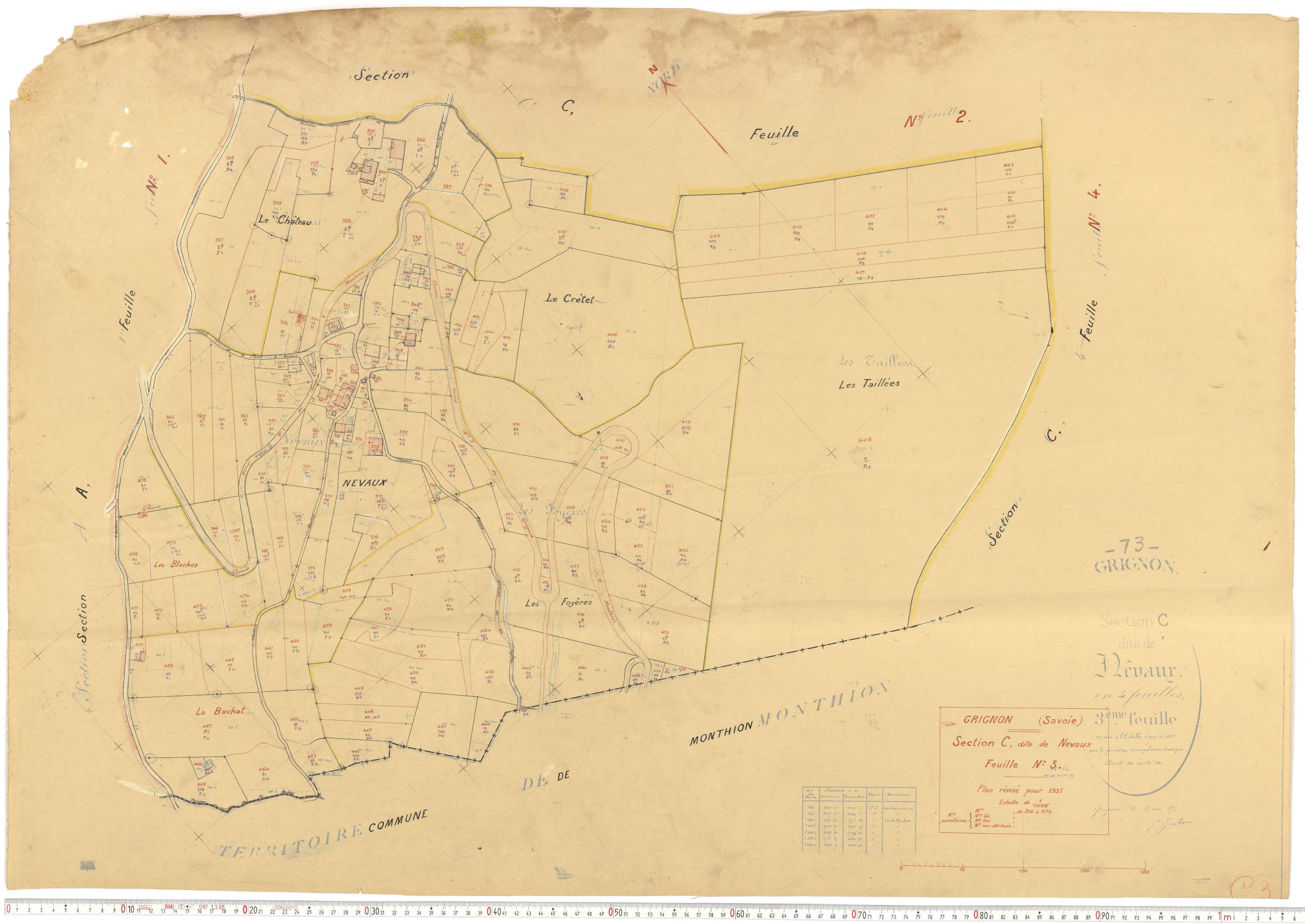 Grignon - Plans cadastraux du cadastre rénové.