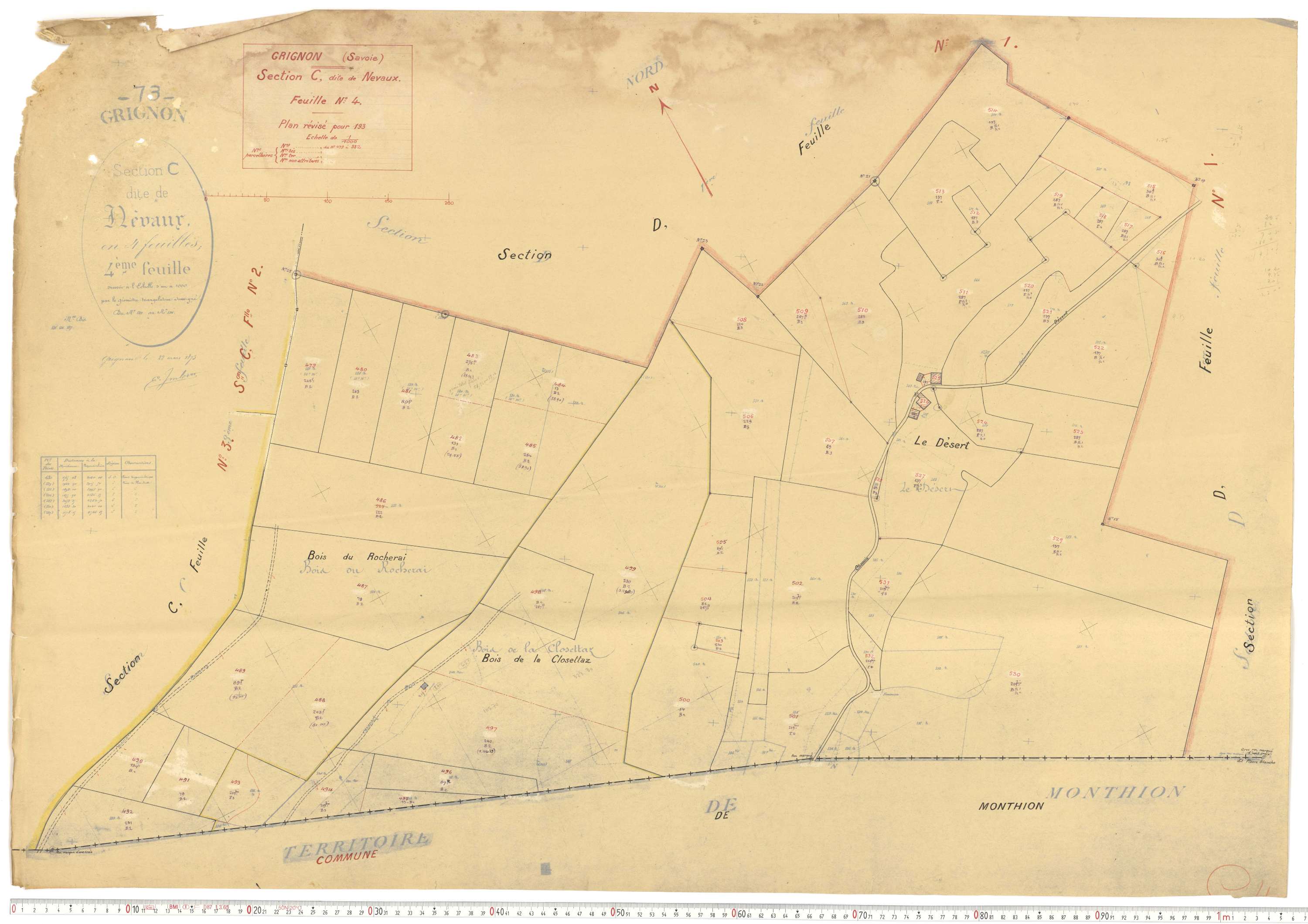 Grignon - Plans cadastraux du cadastre rénové.