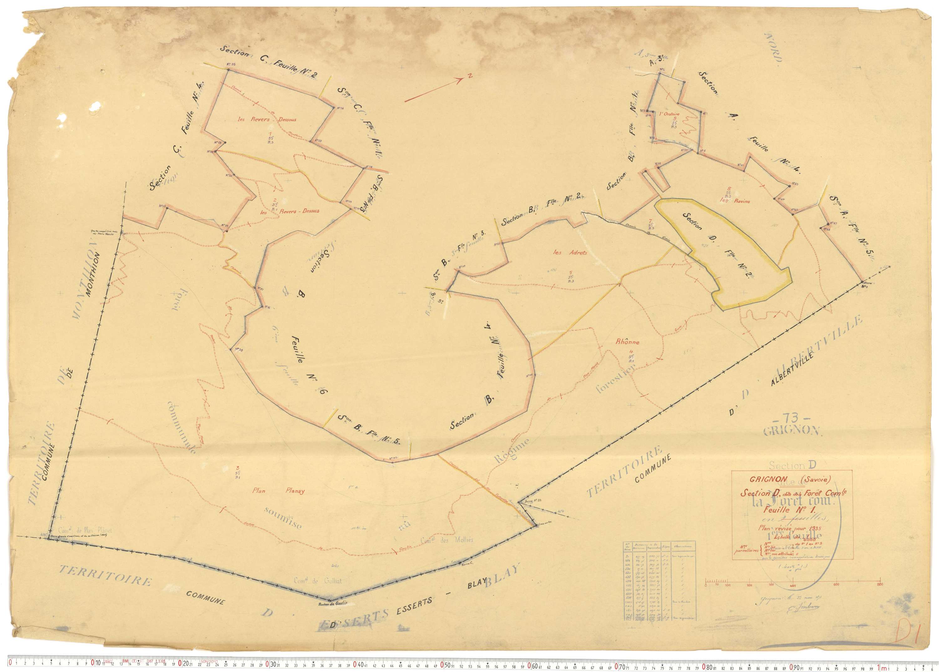 Grignon - Plans cadastraux du cadastre rénové.