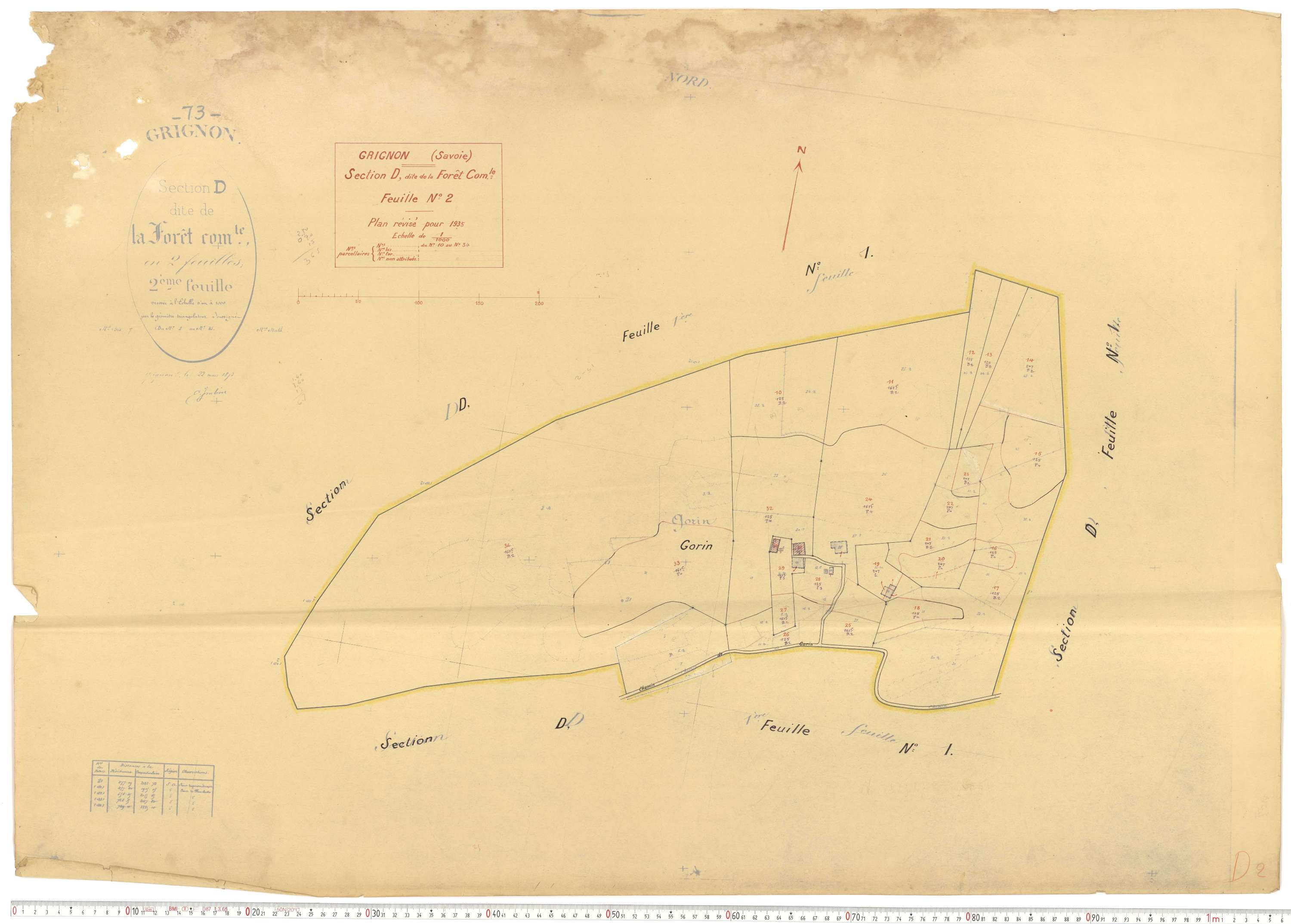 Grignon - Plans cadastraux du cadastre rénové.