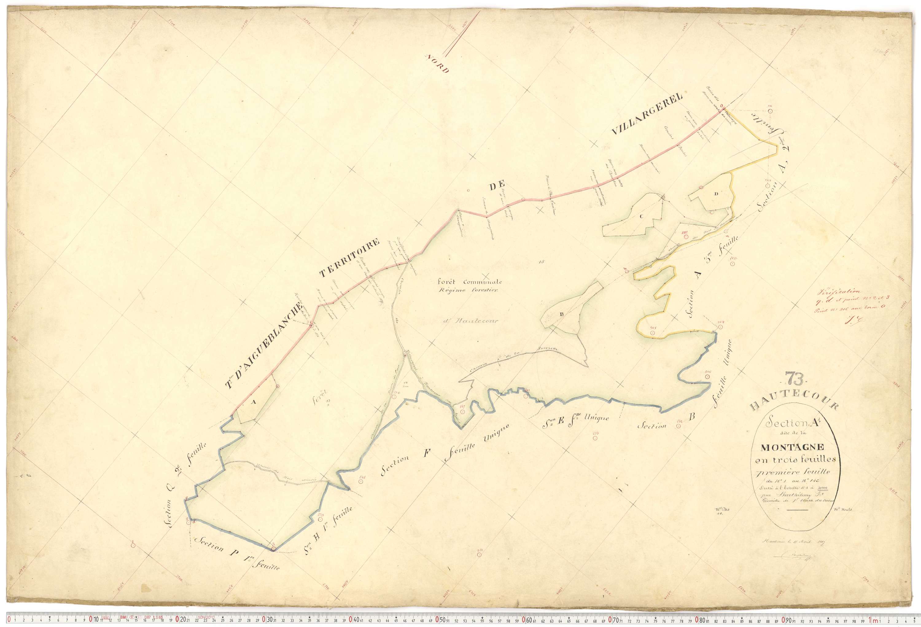 Hautecour - Plans cadastraux du premier cadastre français.