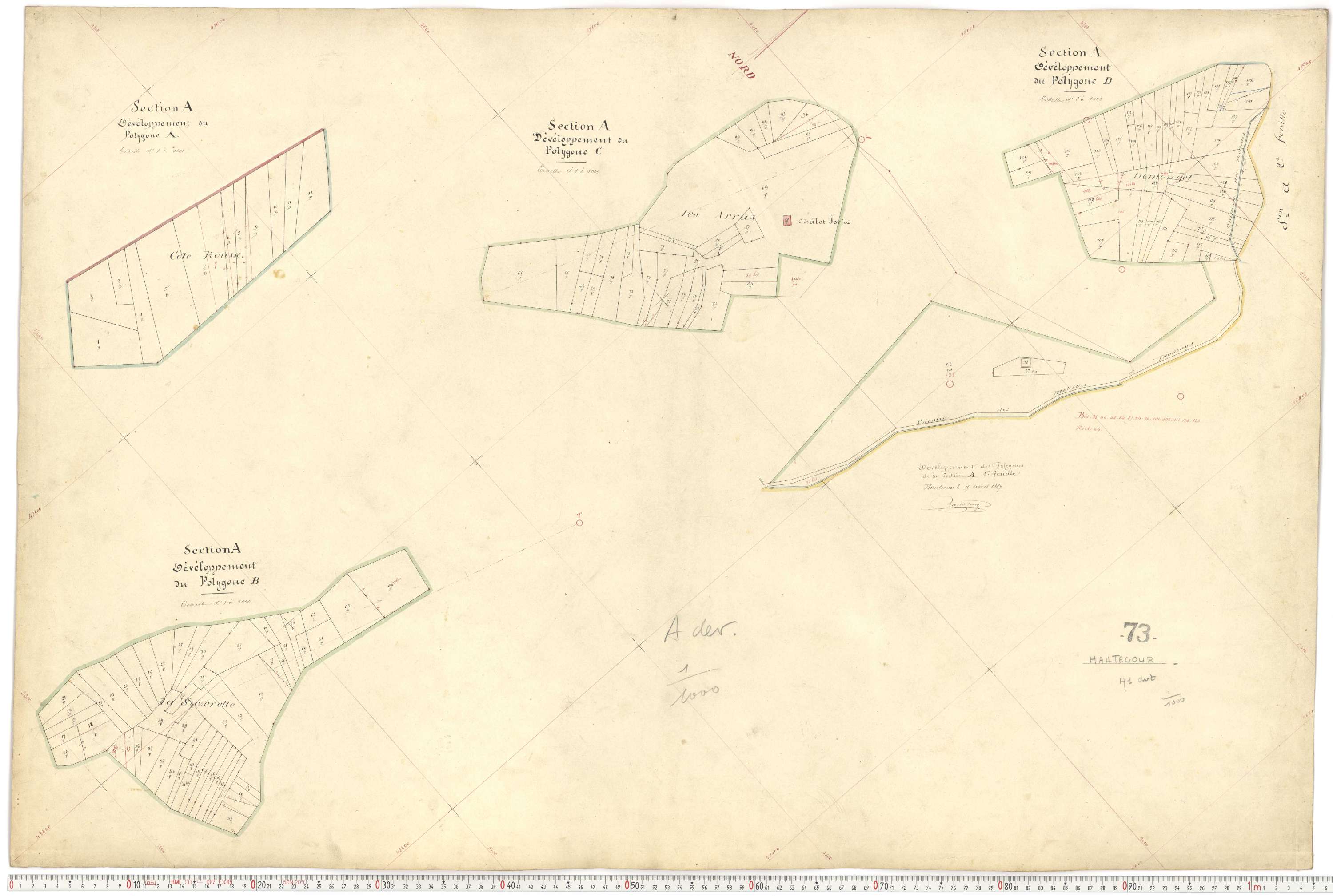 Hautecour - Plans cadastraux du premier cadastre français.