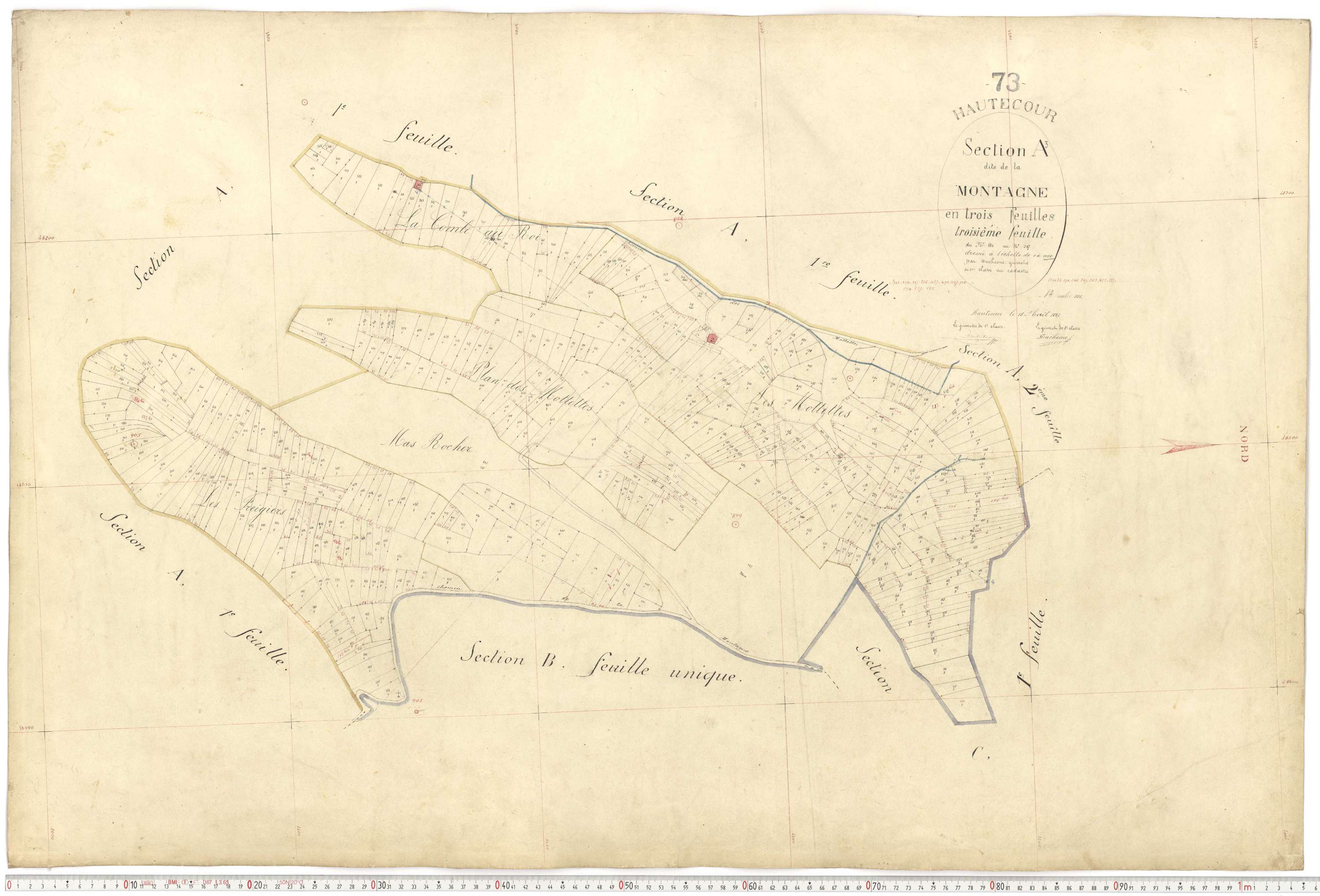 Hautecour - Plans cadastraux du premier cadastre français.