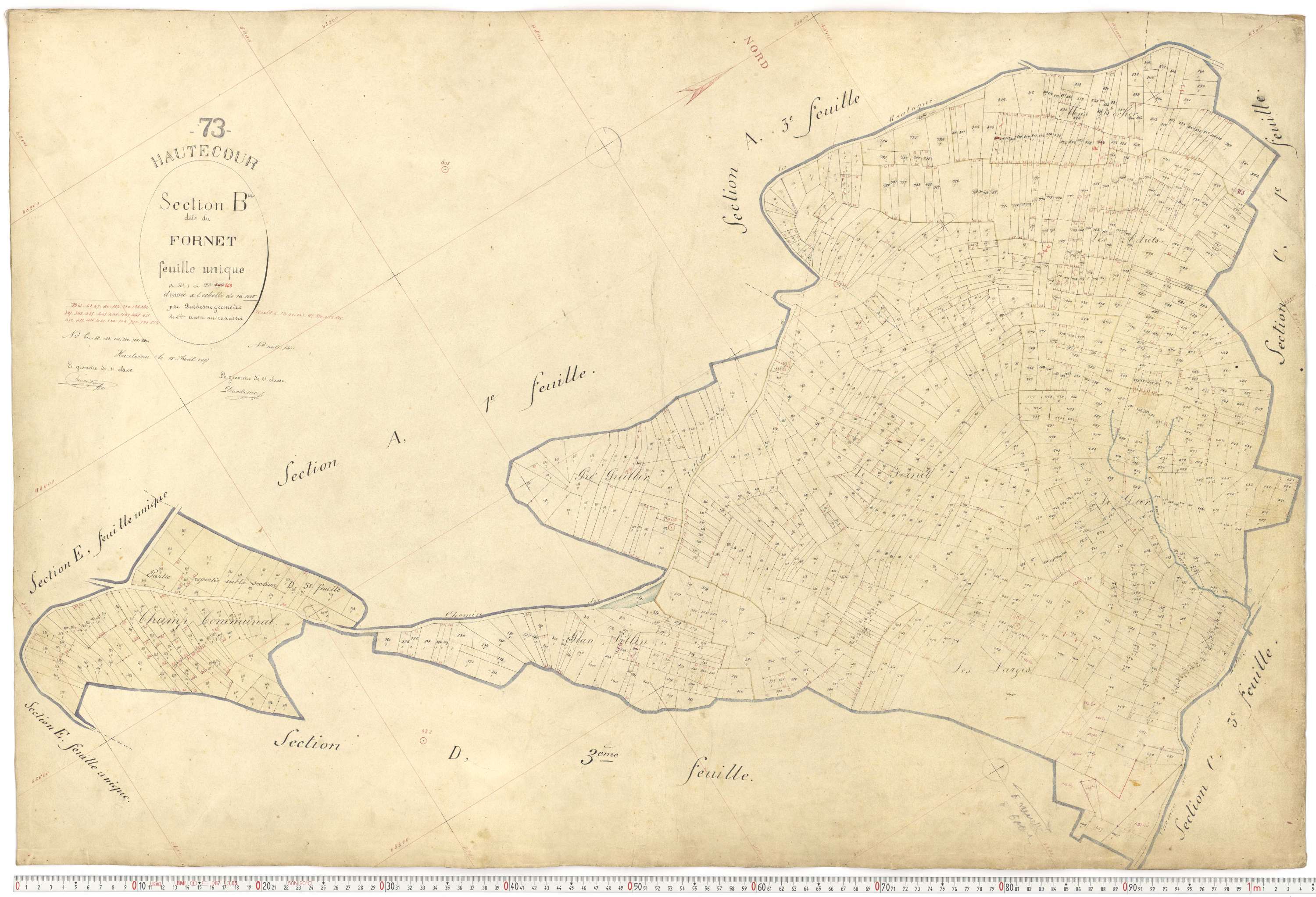 Hautecour - Plans cadastraux du premier cadastre français.
