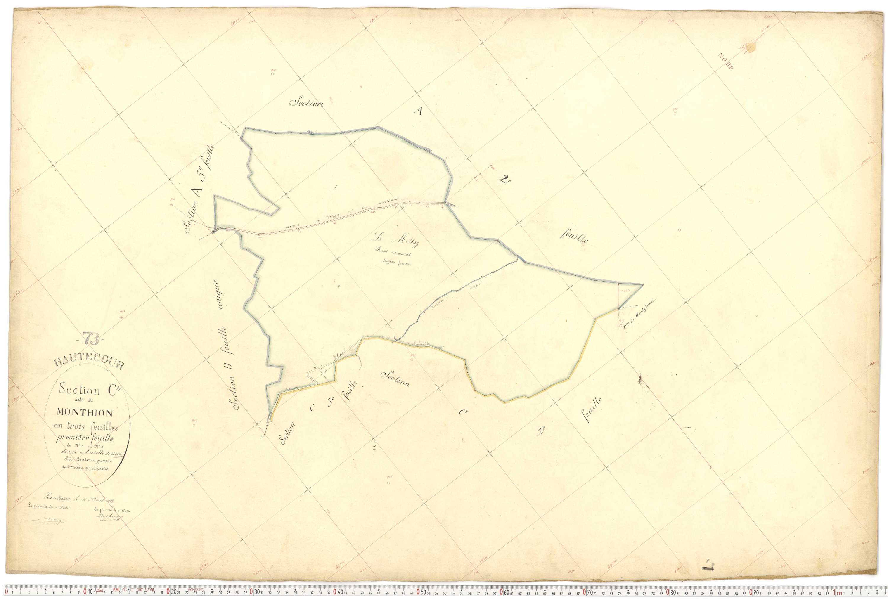 Hautecour - Plans cadastraux du premier cadastre français.