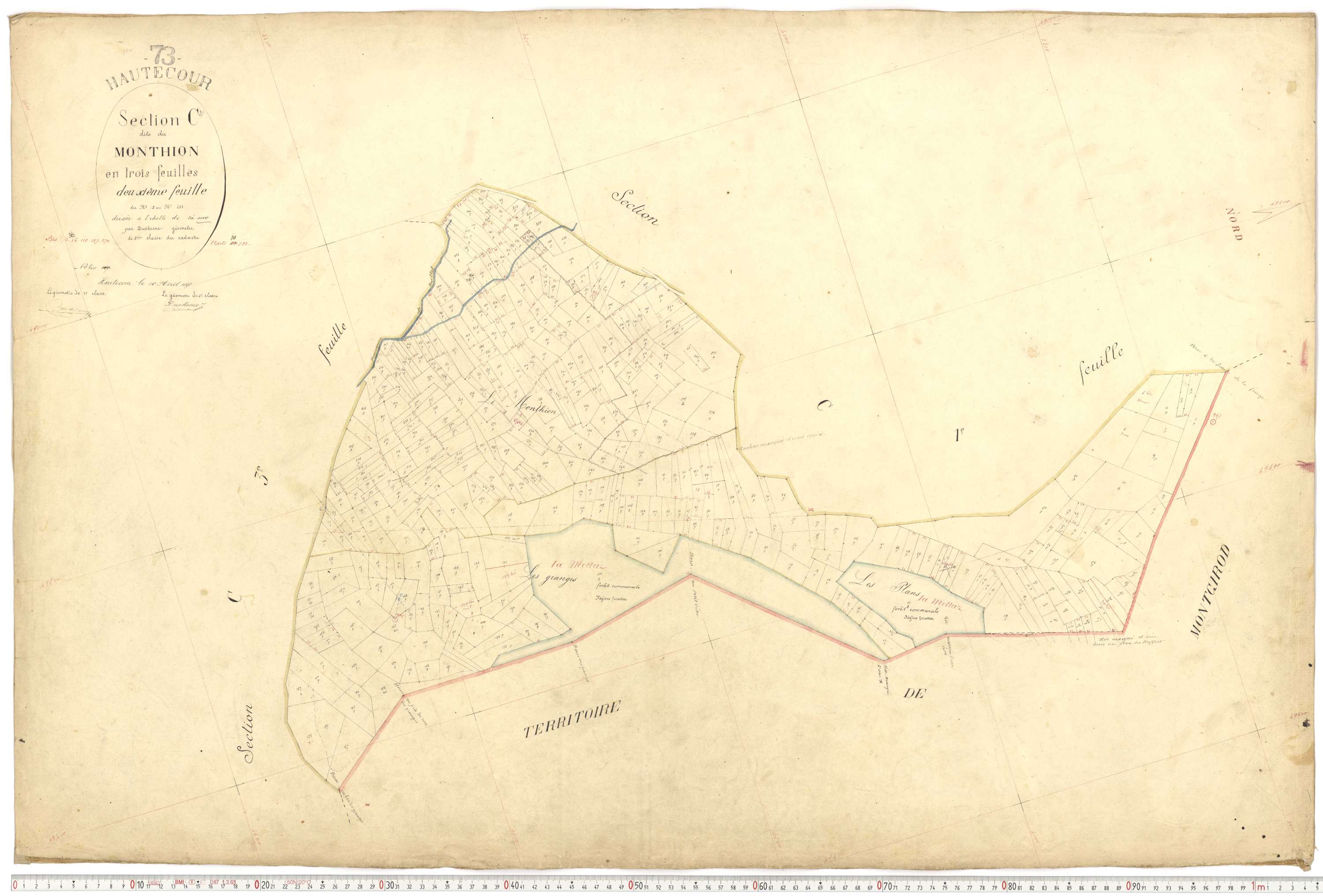 Hautecour - Plans cadastraux du premier cadastre français.