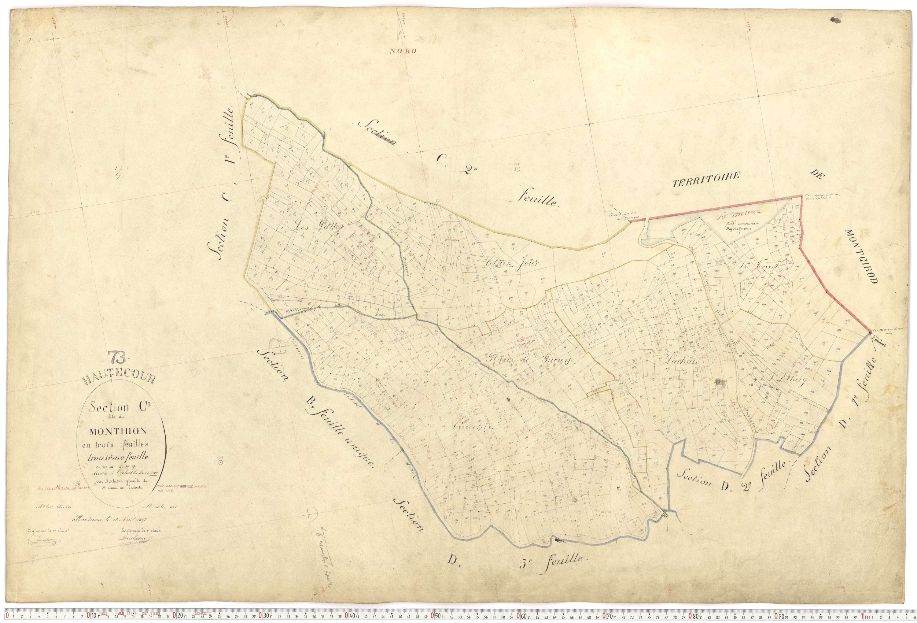 Hautecour - Plans cadastraux du premier cadastre français.