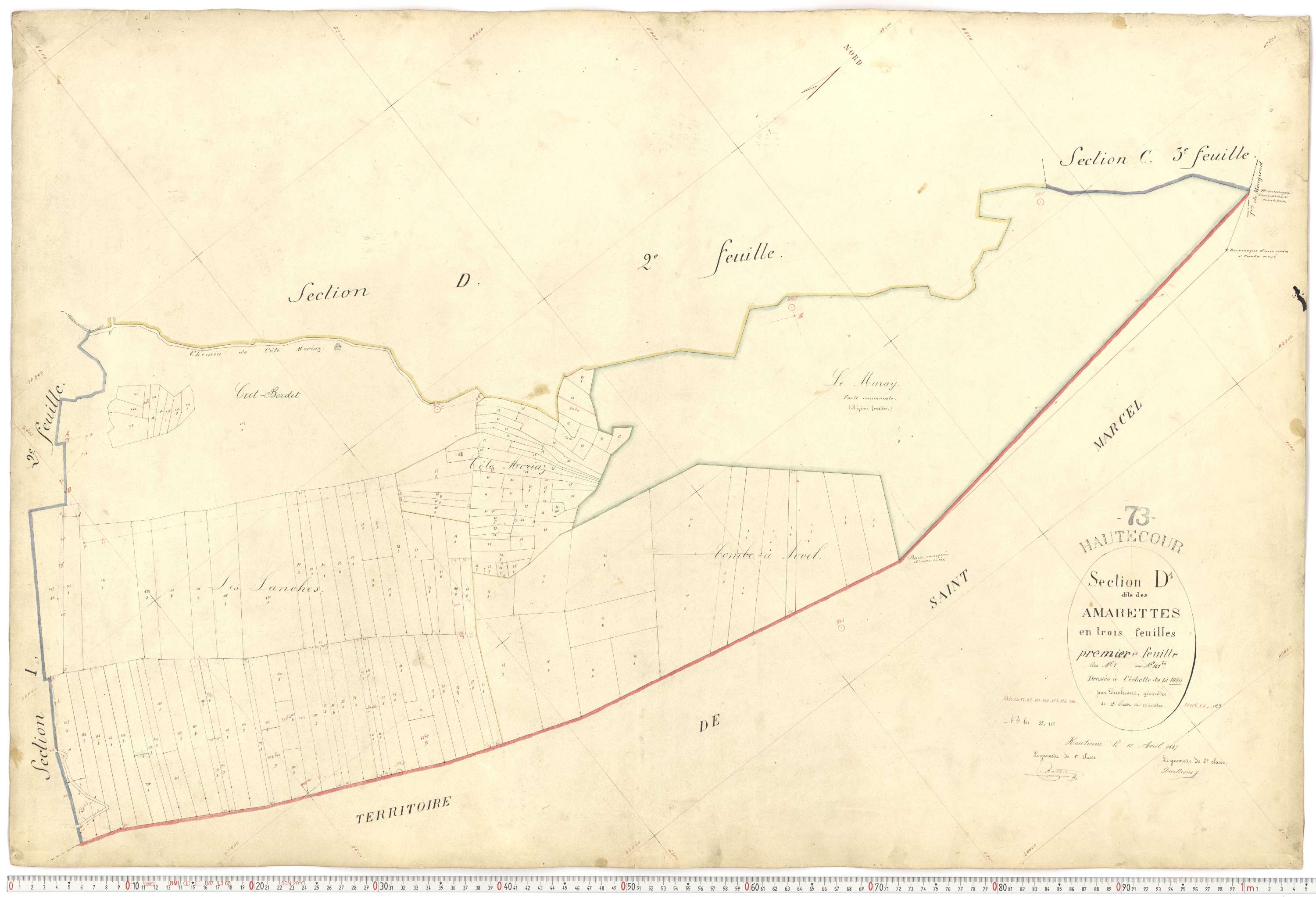 Hautecour - Plans cadastraux du premier cadastre français.