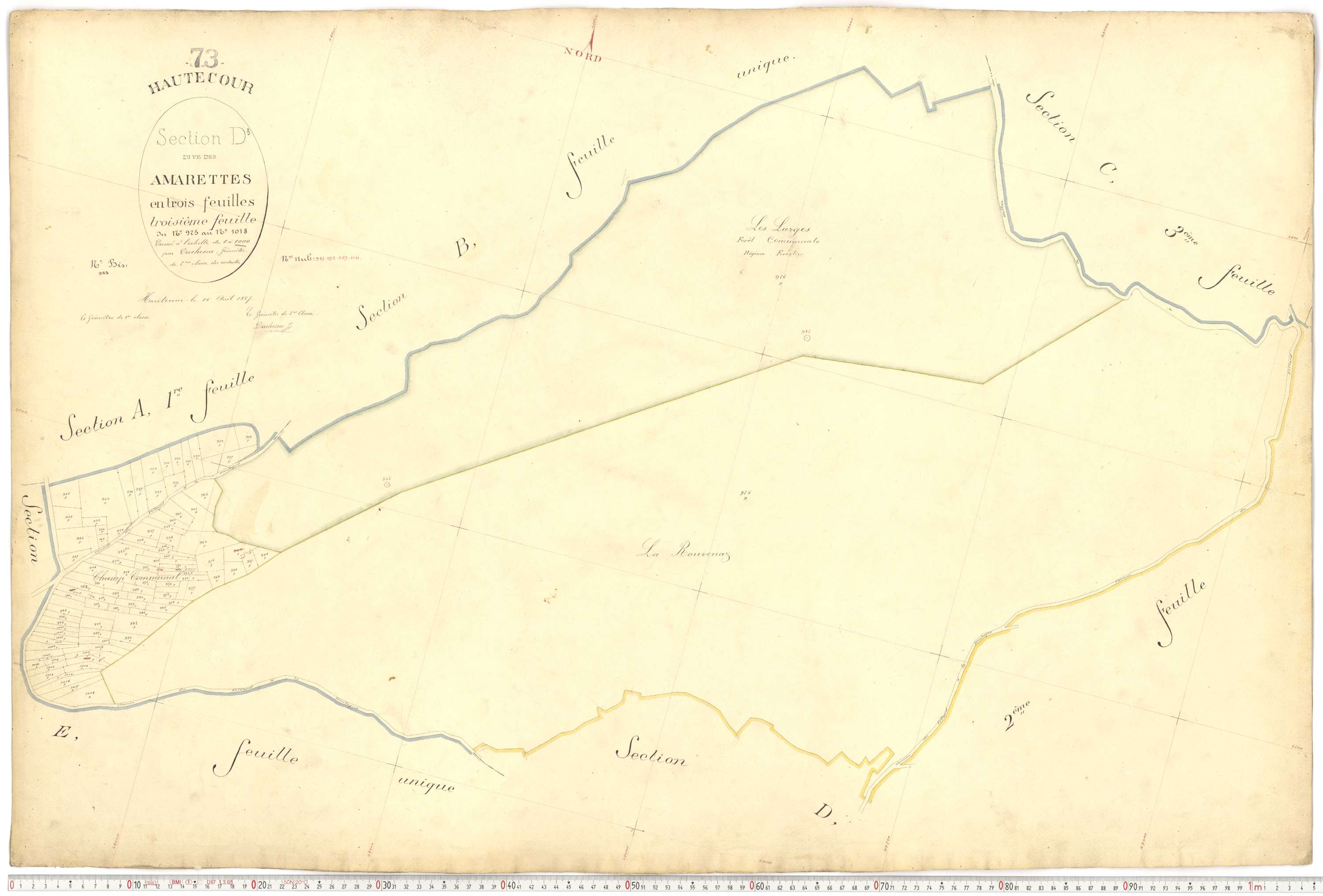 Hautecour - Plans cadastraux du premier cadastre français.