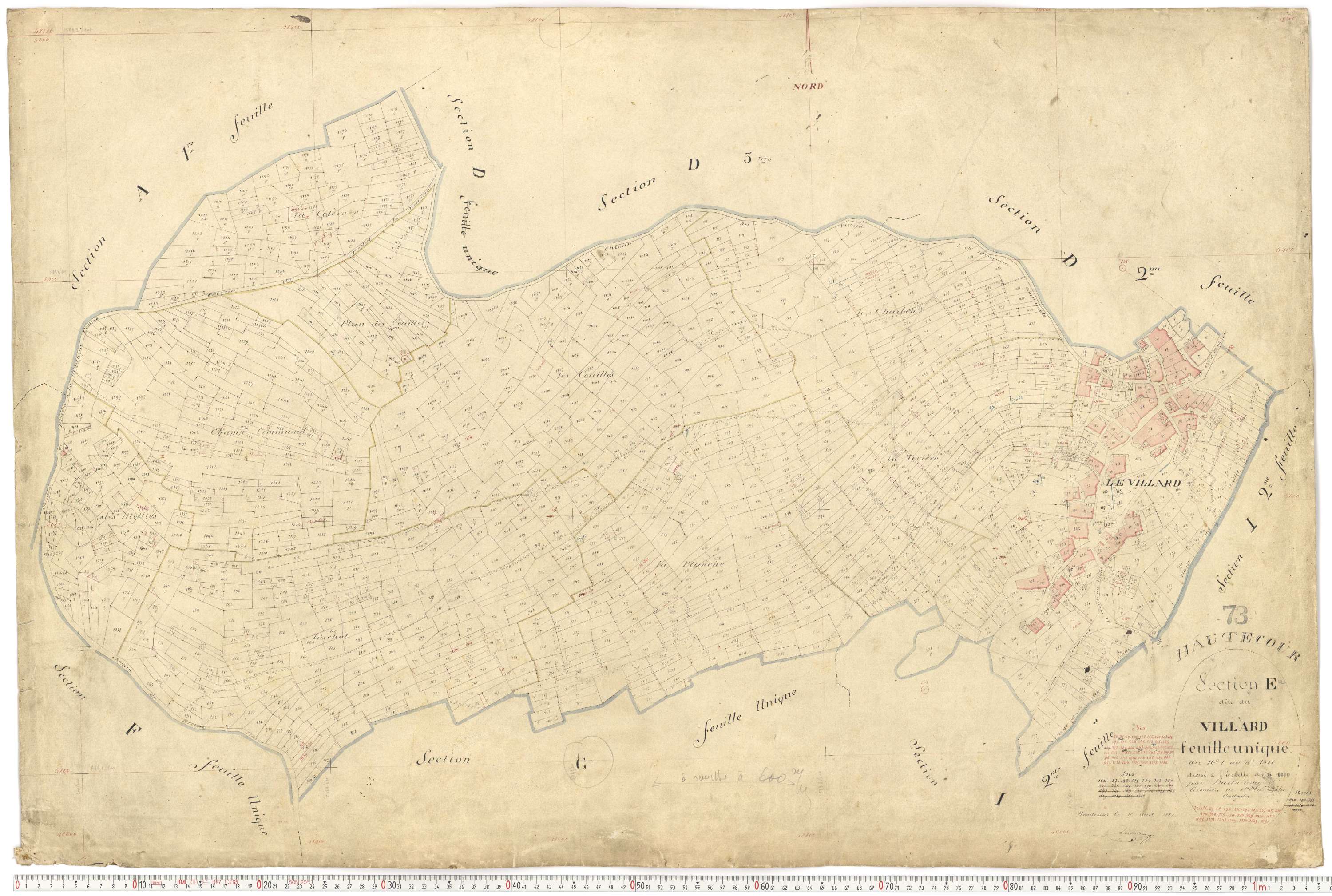 Hautecour - Plans cadastraux du premier cadastre français.