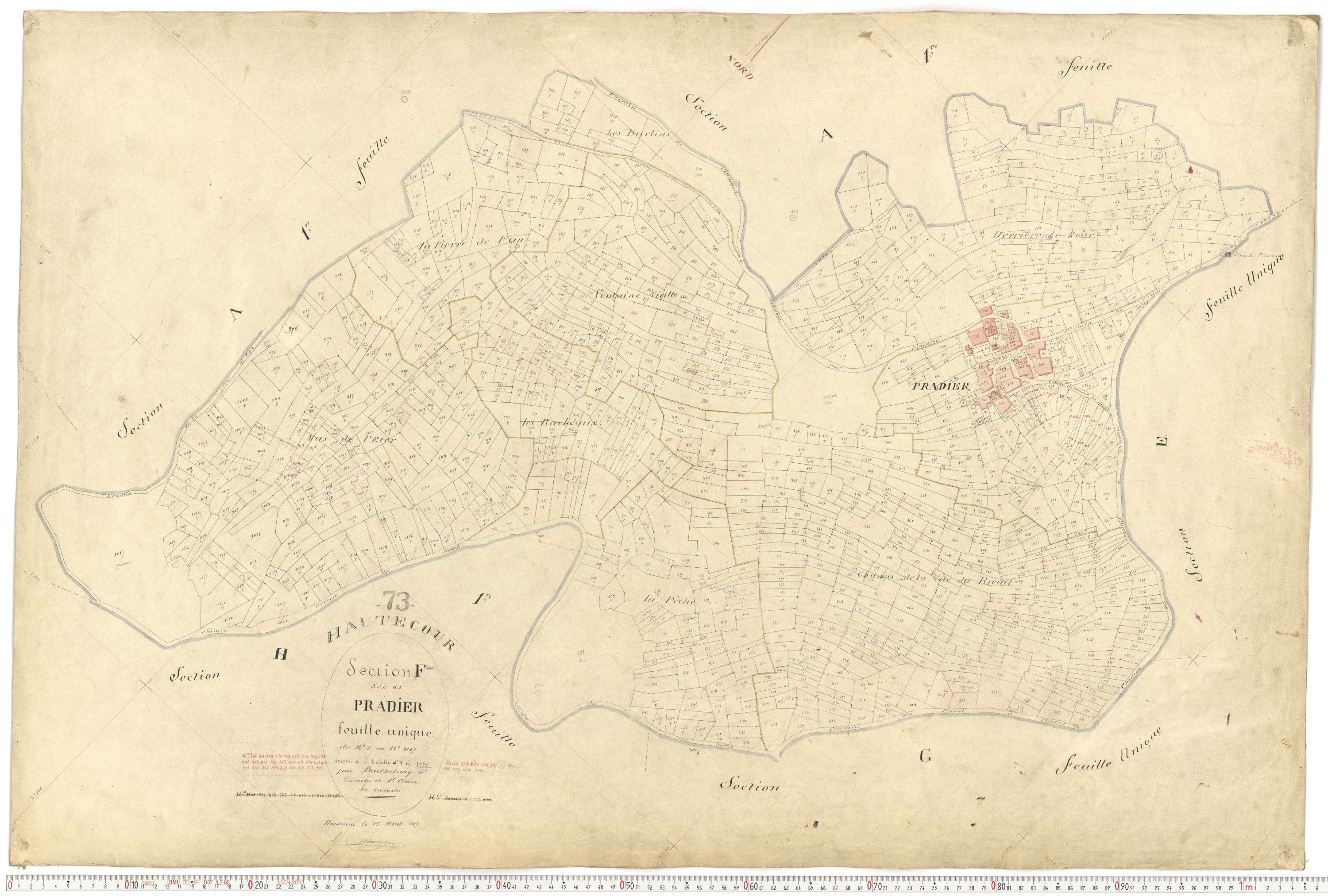 Hautecour - Plans cadastraux du premier cadastre français.