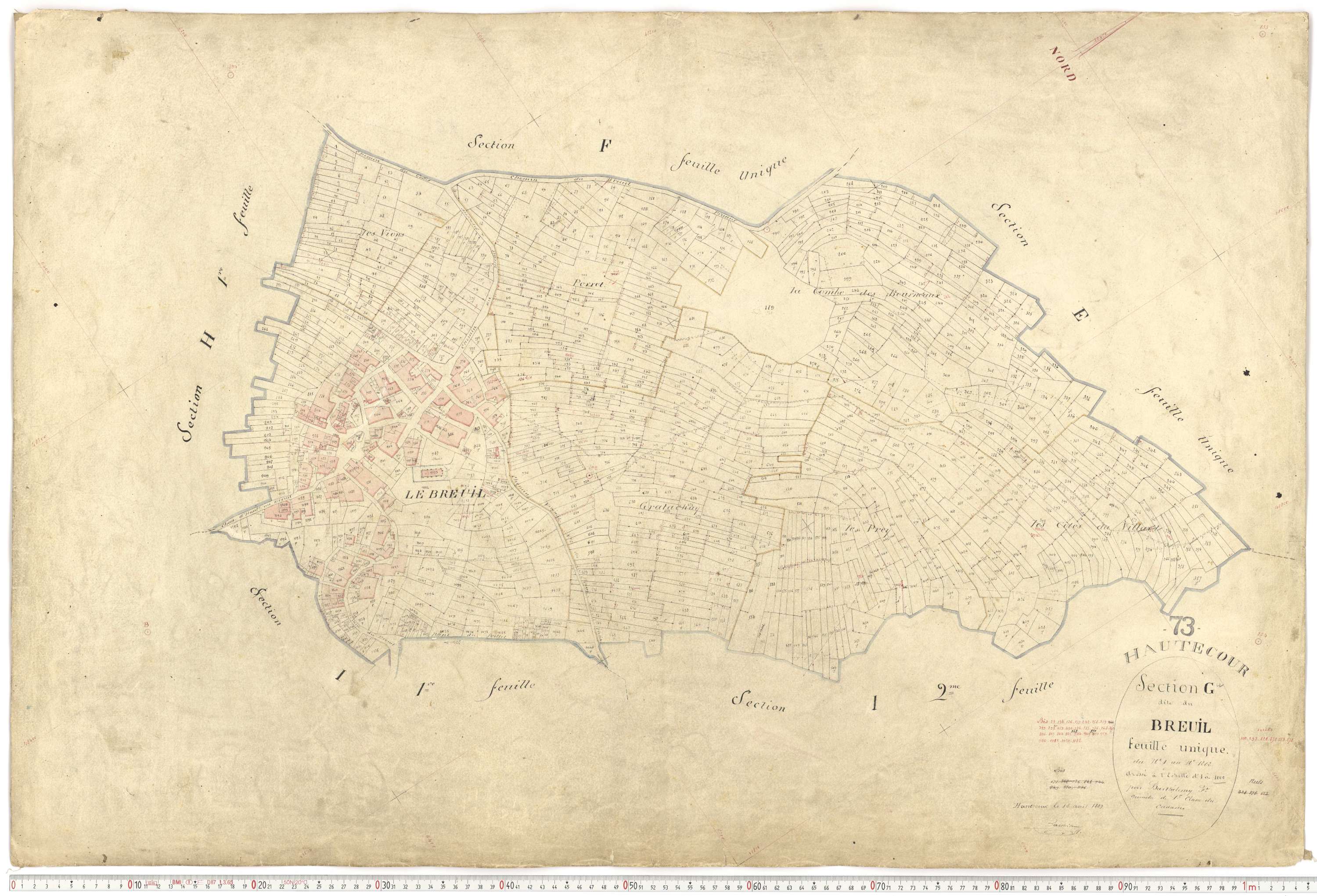 Hautecour - Plans cadastraux du premier cadastre français.