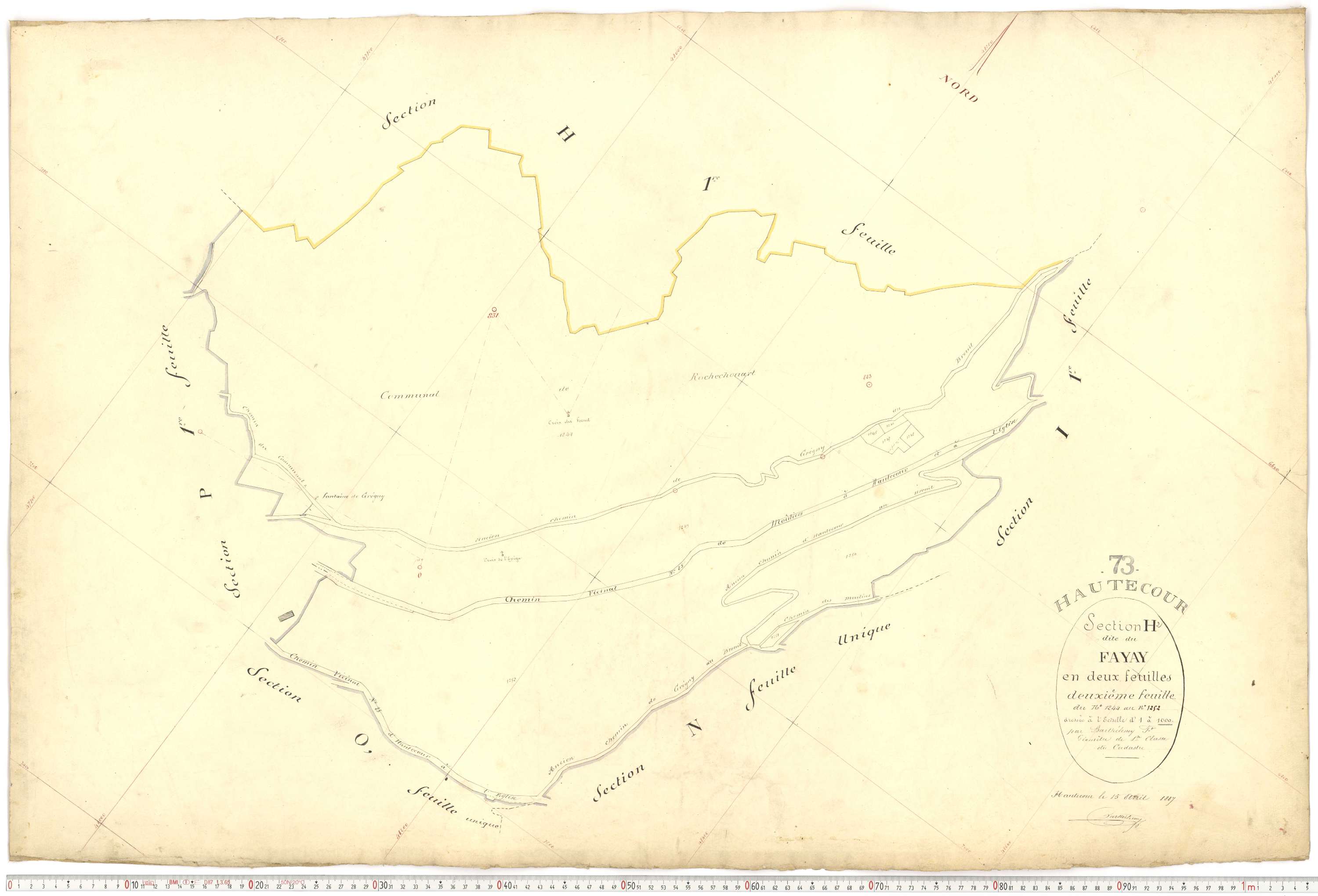 Hautecour - Plans cadastraux du premier cadastre français.