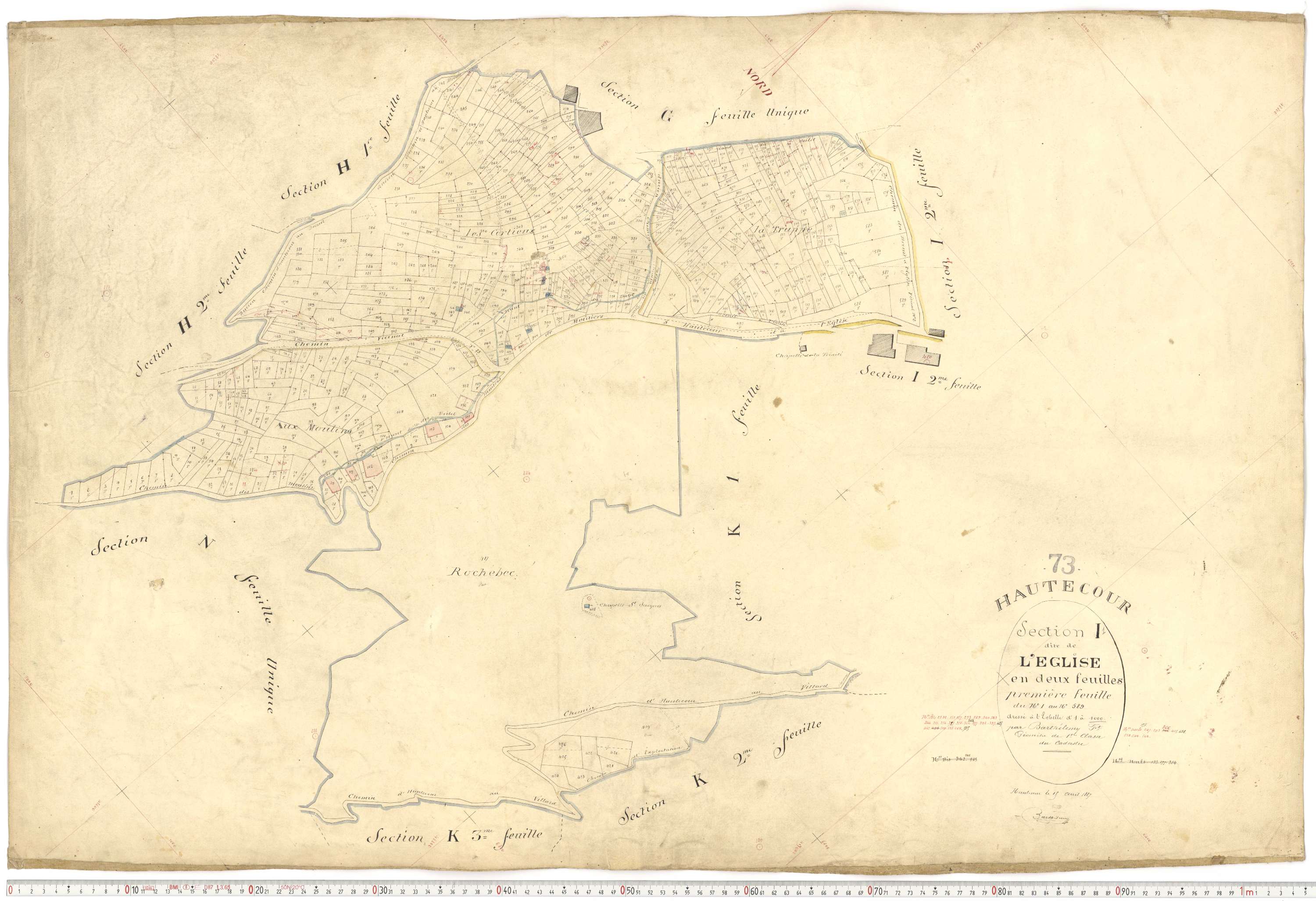 Hautecour - Plans cadastraux du premier cadastre français.