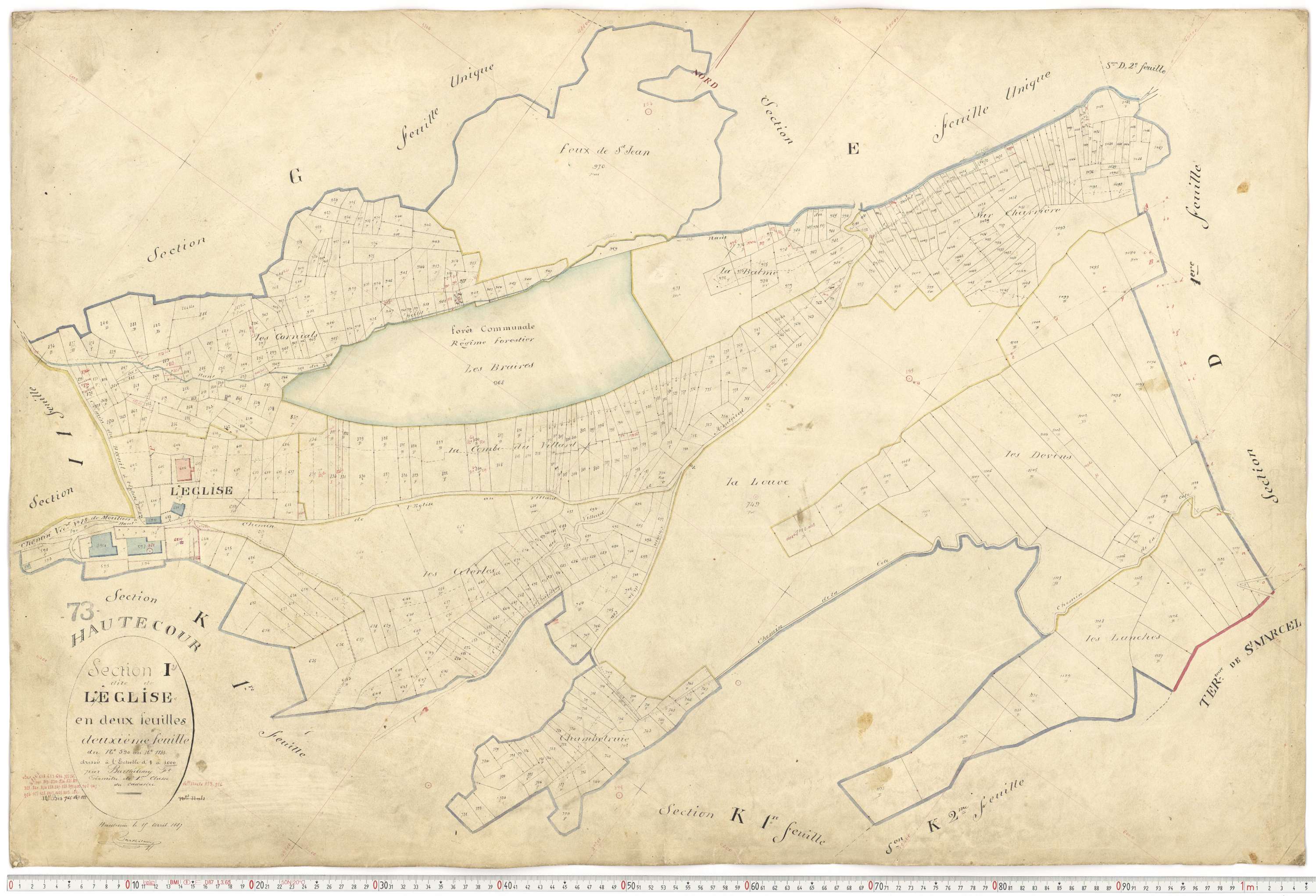 Hautecour - Plans cadastraux du premier cadastre français.