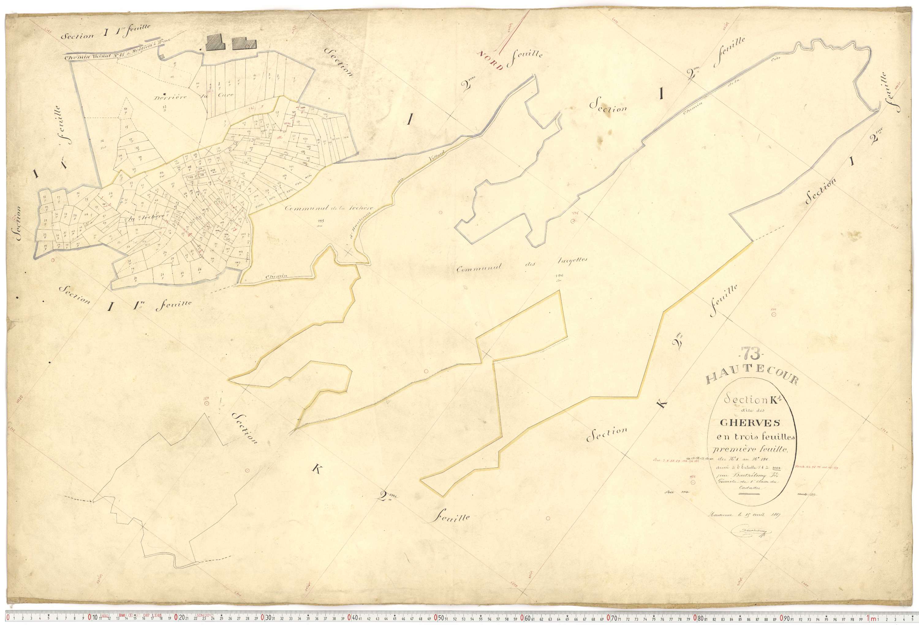 Hautecour - Plans cadastraux du premier cadastre français.