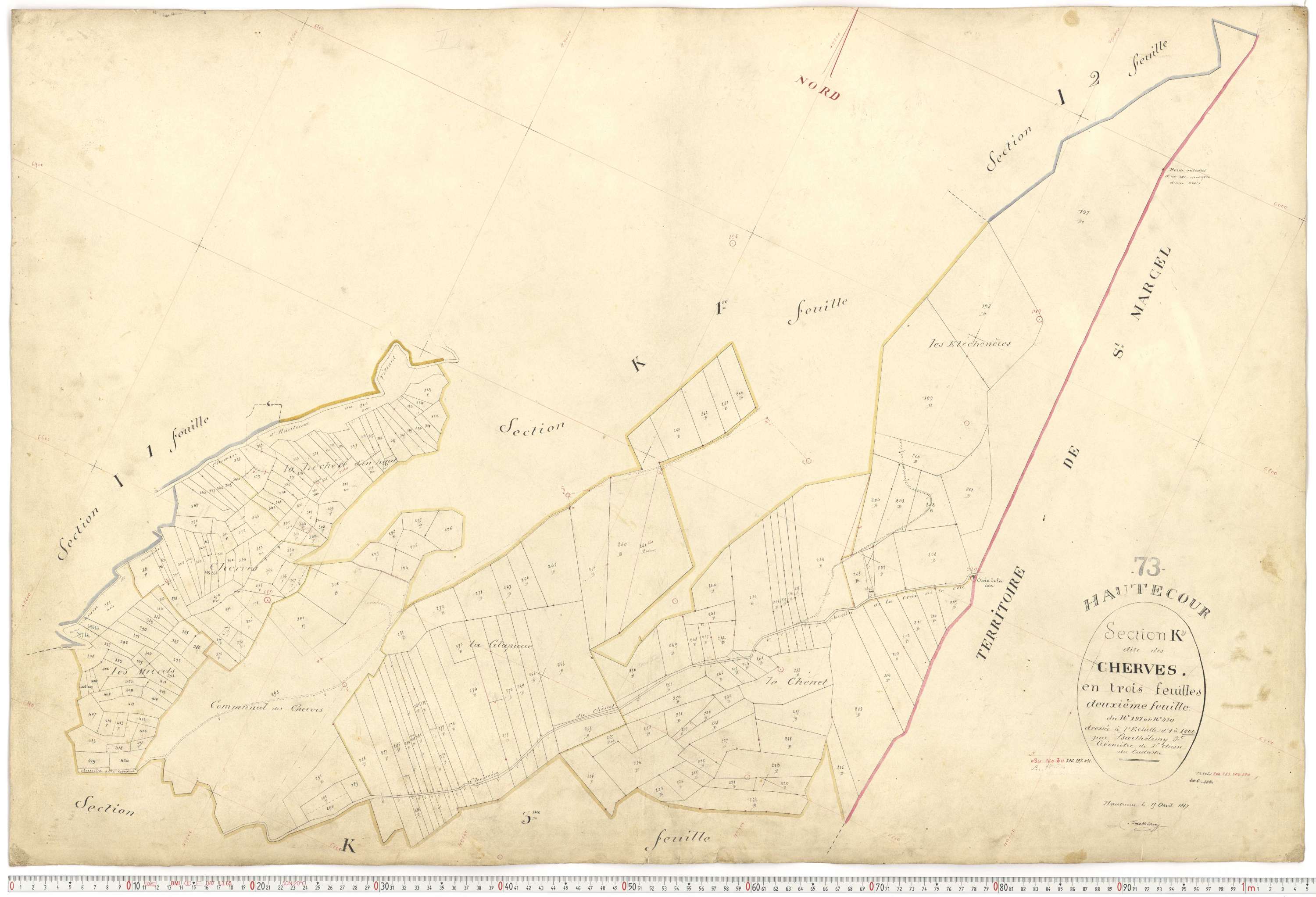 Hautecour - Plans cadastraux du premier cadastre français.