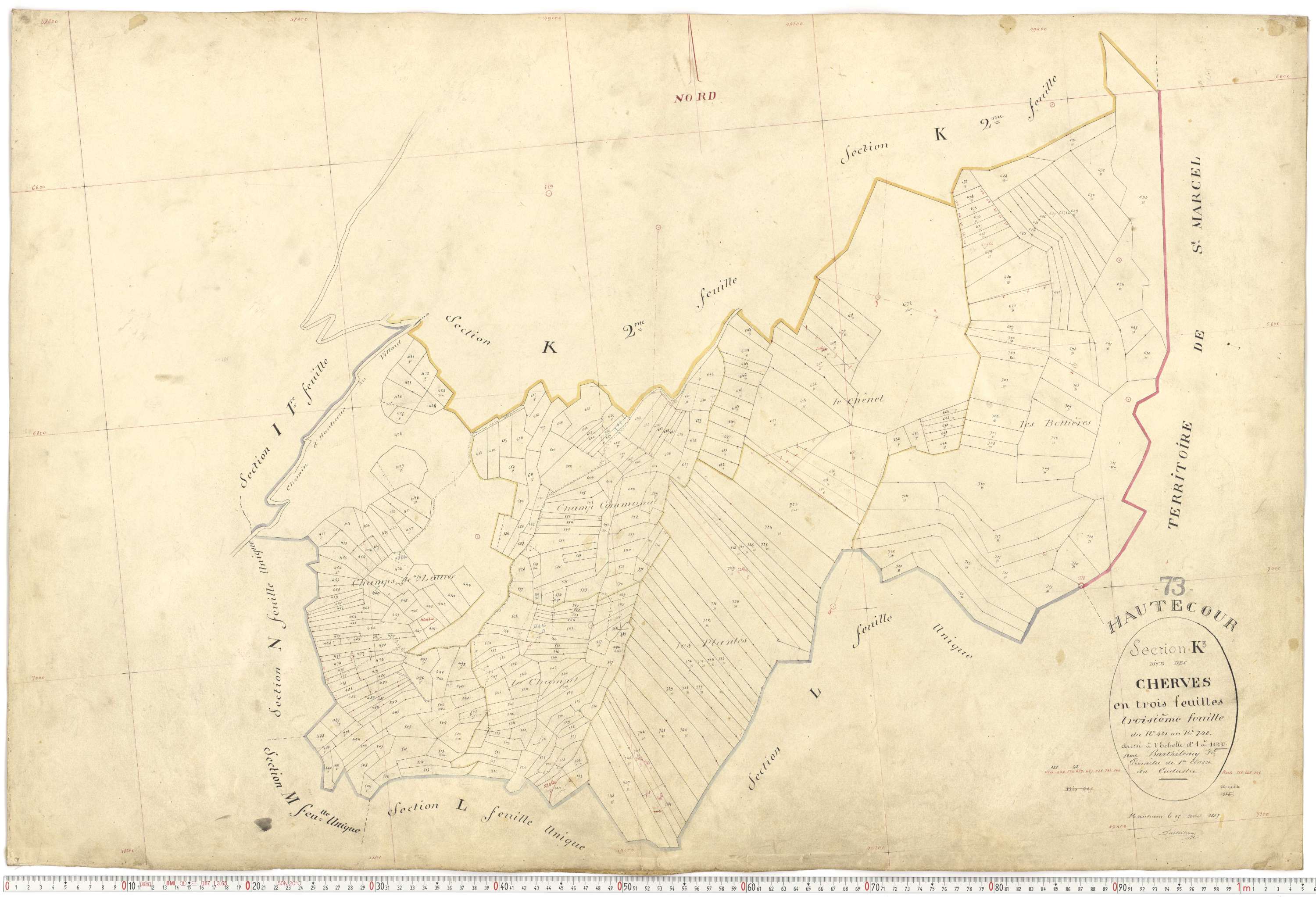Hautecour - Plans cadastraux du premier cadastre français.
