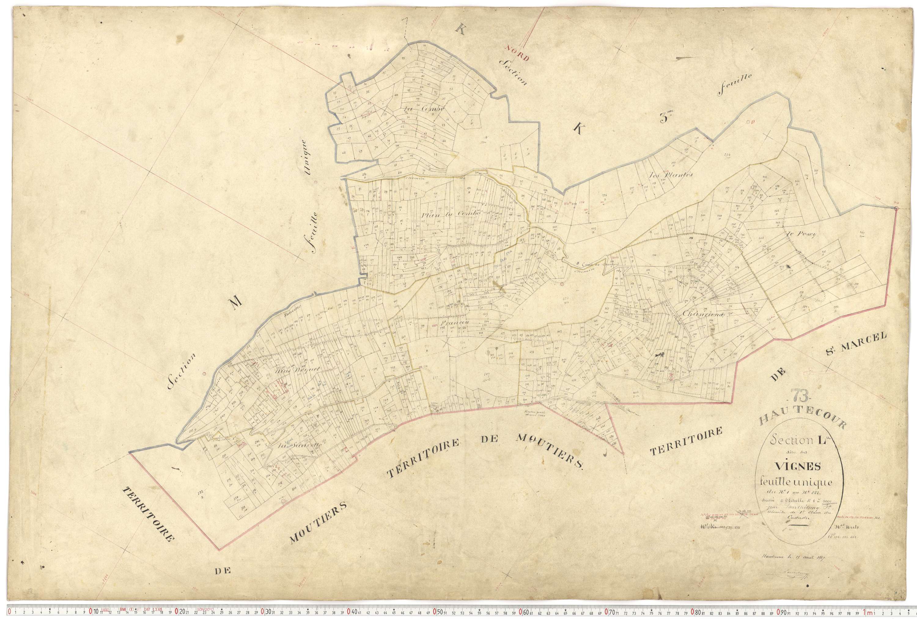 Hautecour - Plans cadastraux du premier cadastre français.
