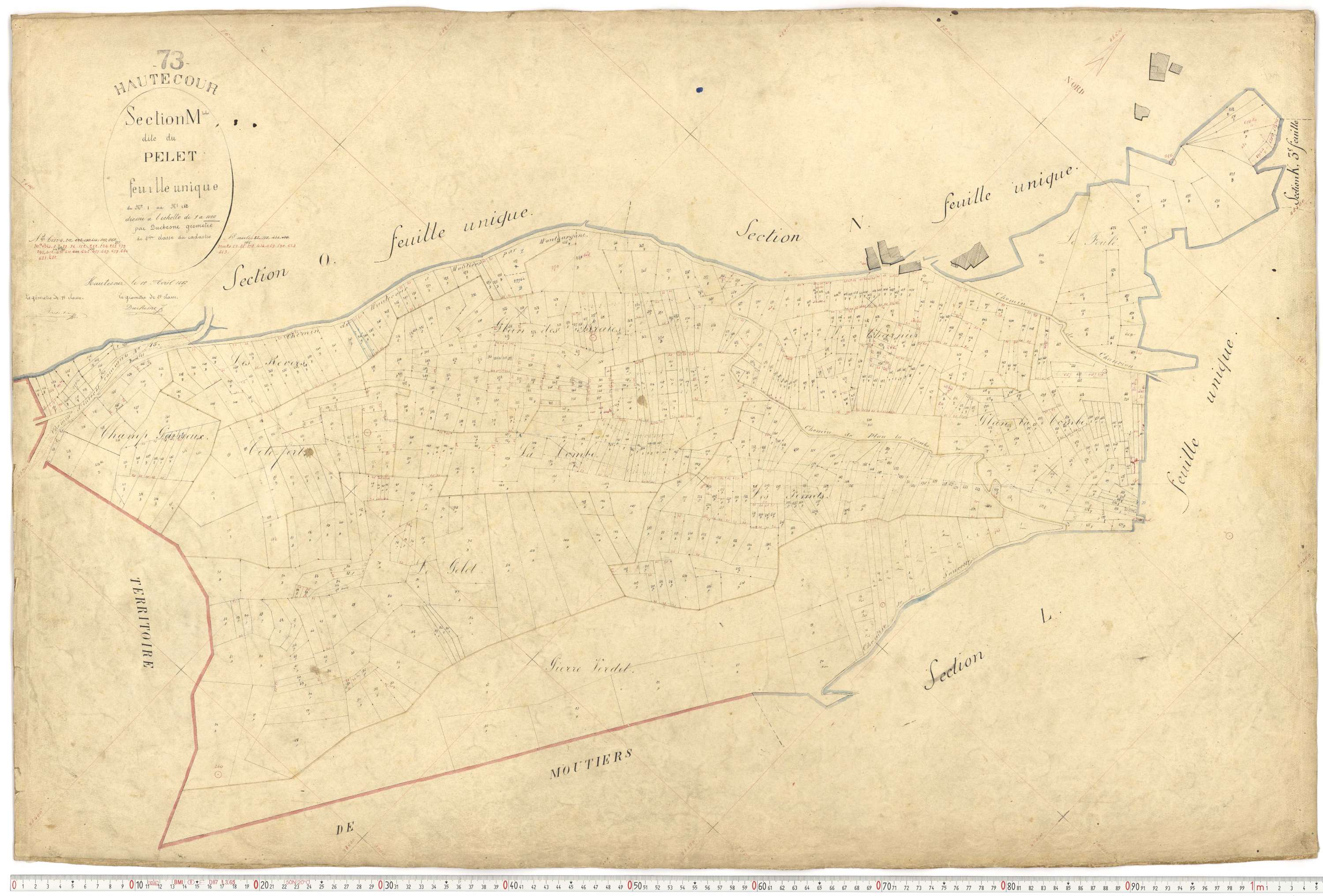 Hautecour - Plans cadastraux du premier cadastre français.