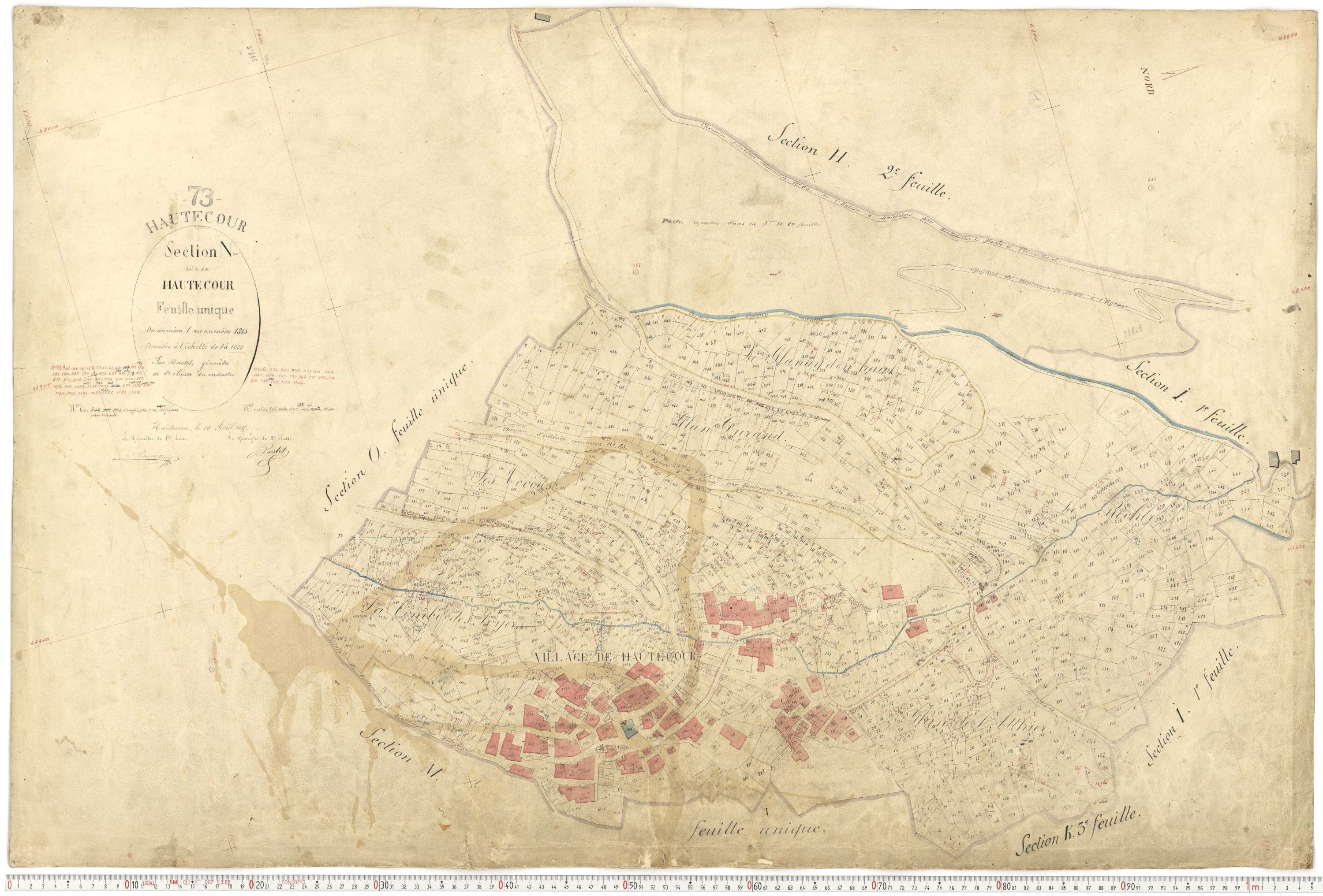 Hautecour - Plans cadastraux du premier cadastre français.