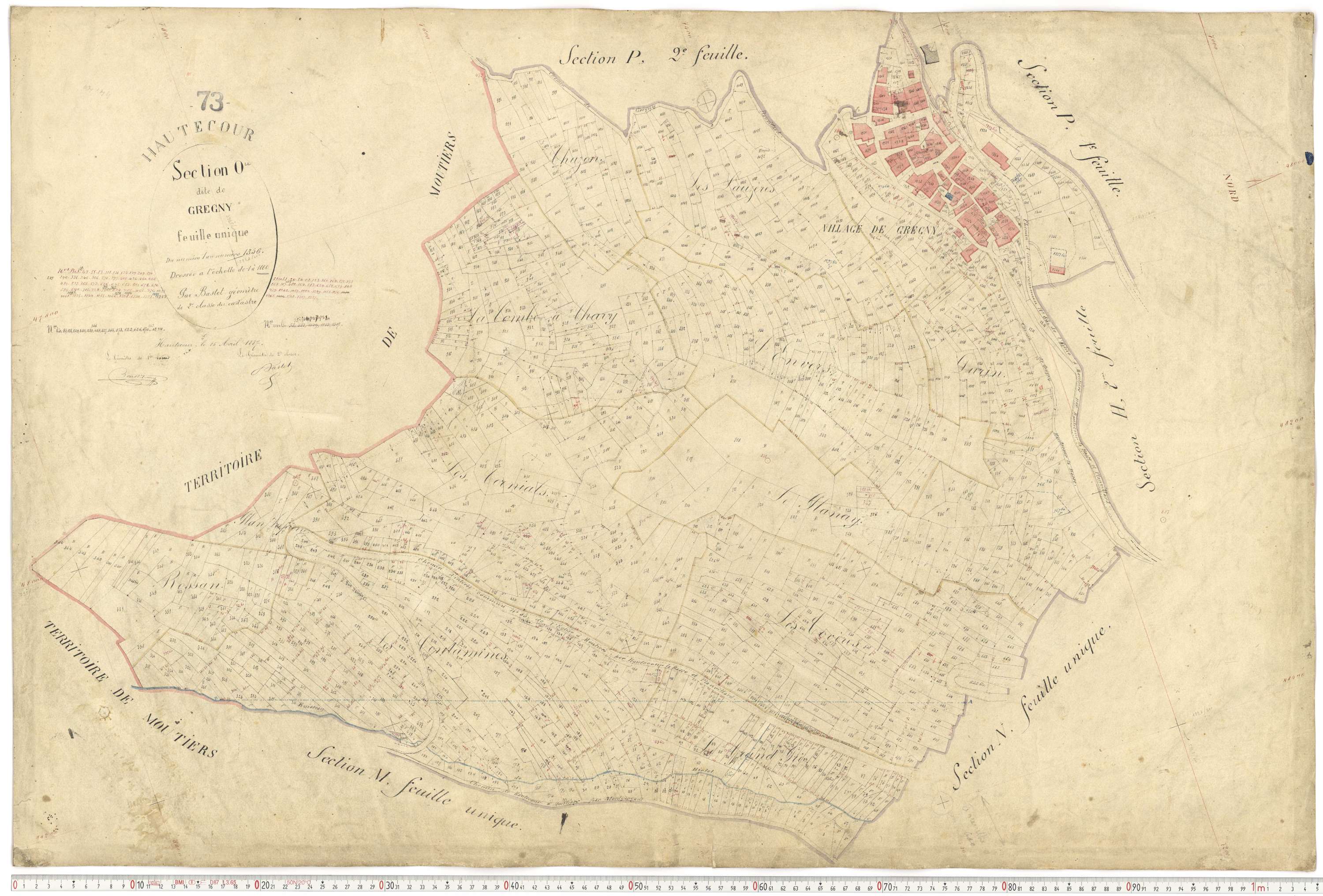 Hautecour - Plans cadastraux du premier cadastre français.
