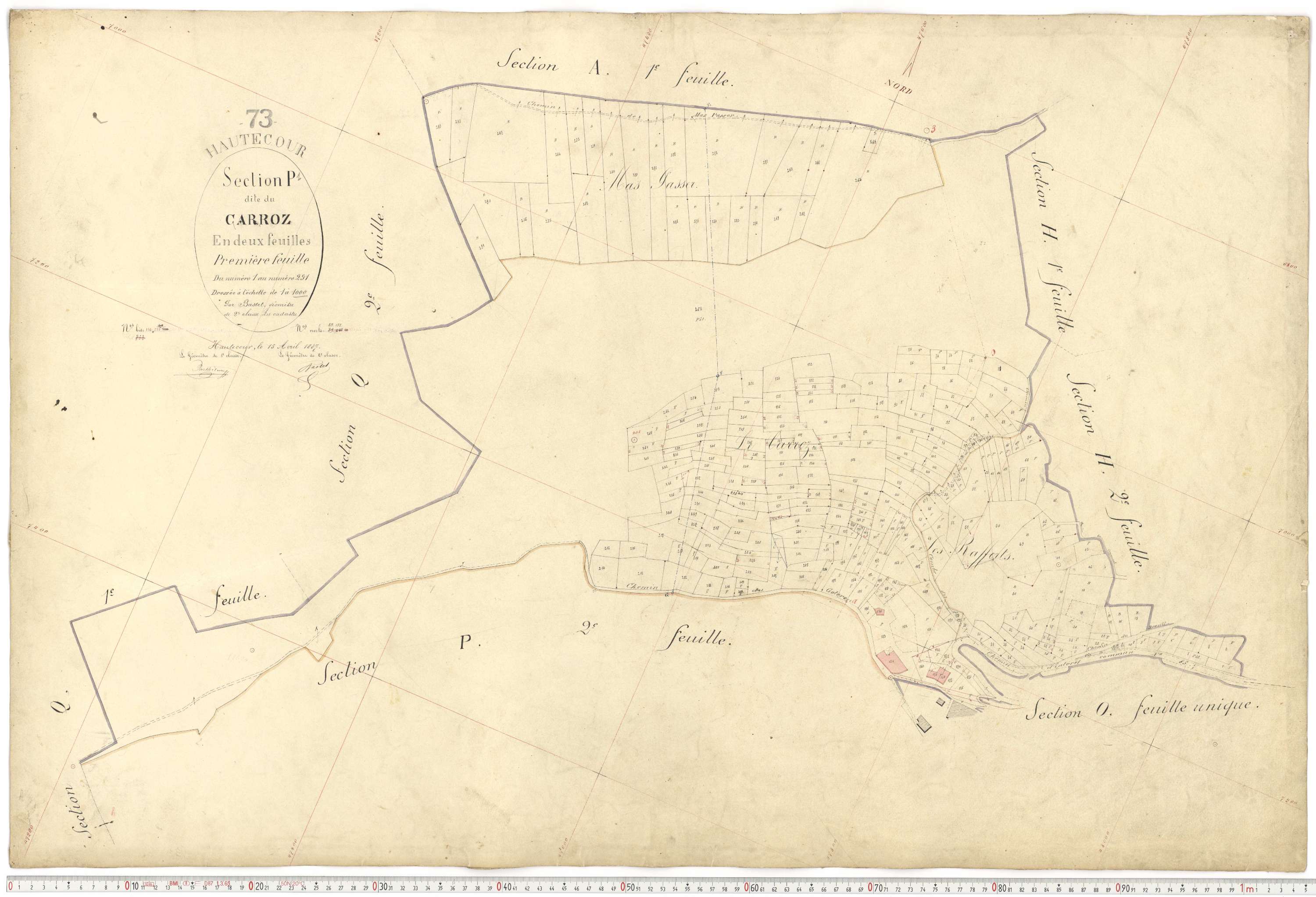 Hautecour - Plans cadastraux du premier cadastre français.