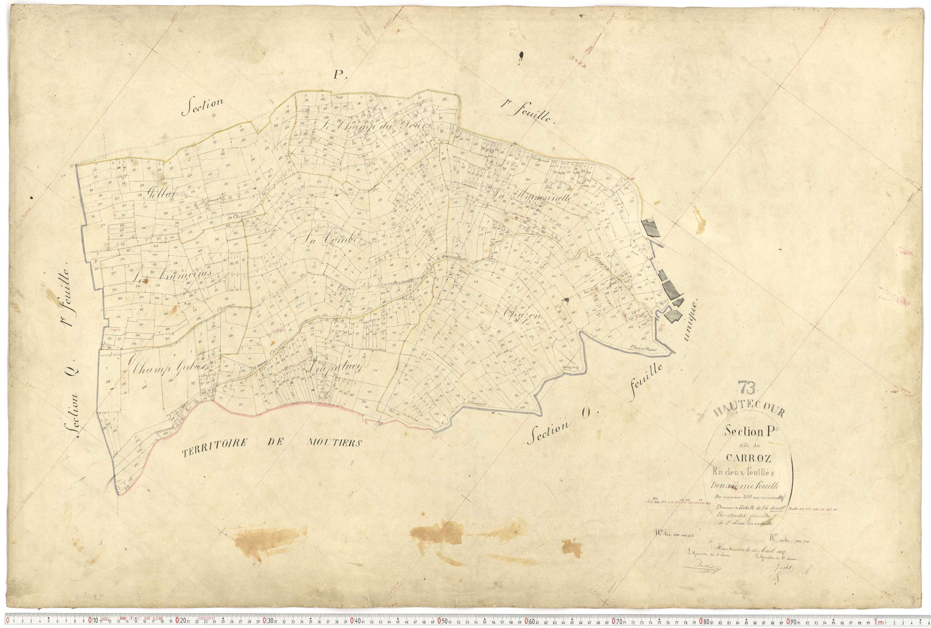 Hautecour - Plans cadastraux du premier cadastre français.