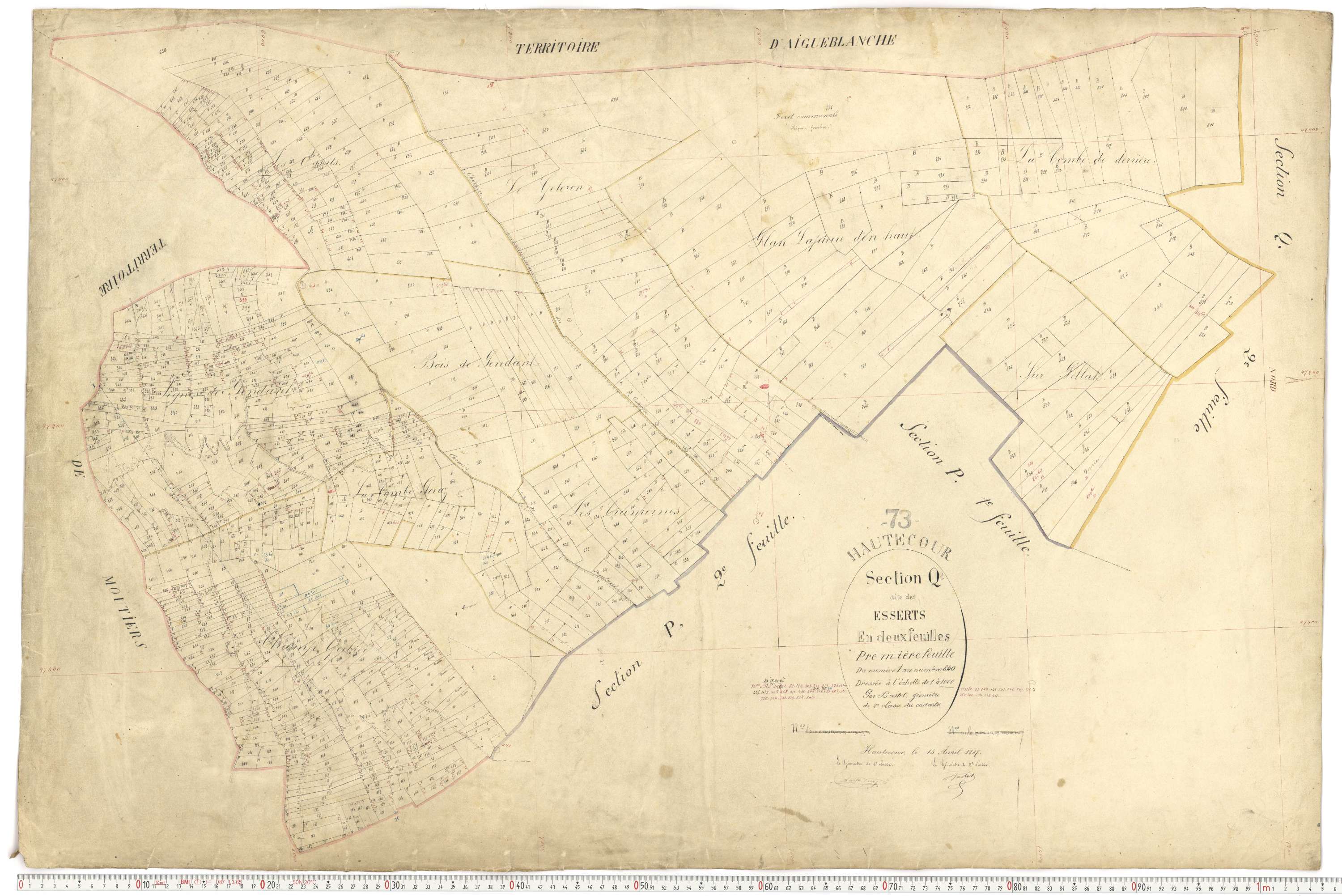 Hautecour - Plans cadastraux du premier cadastre français.