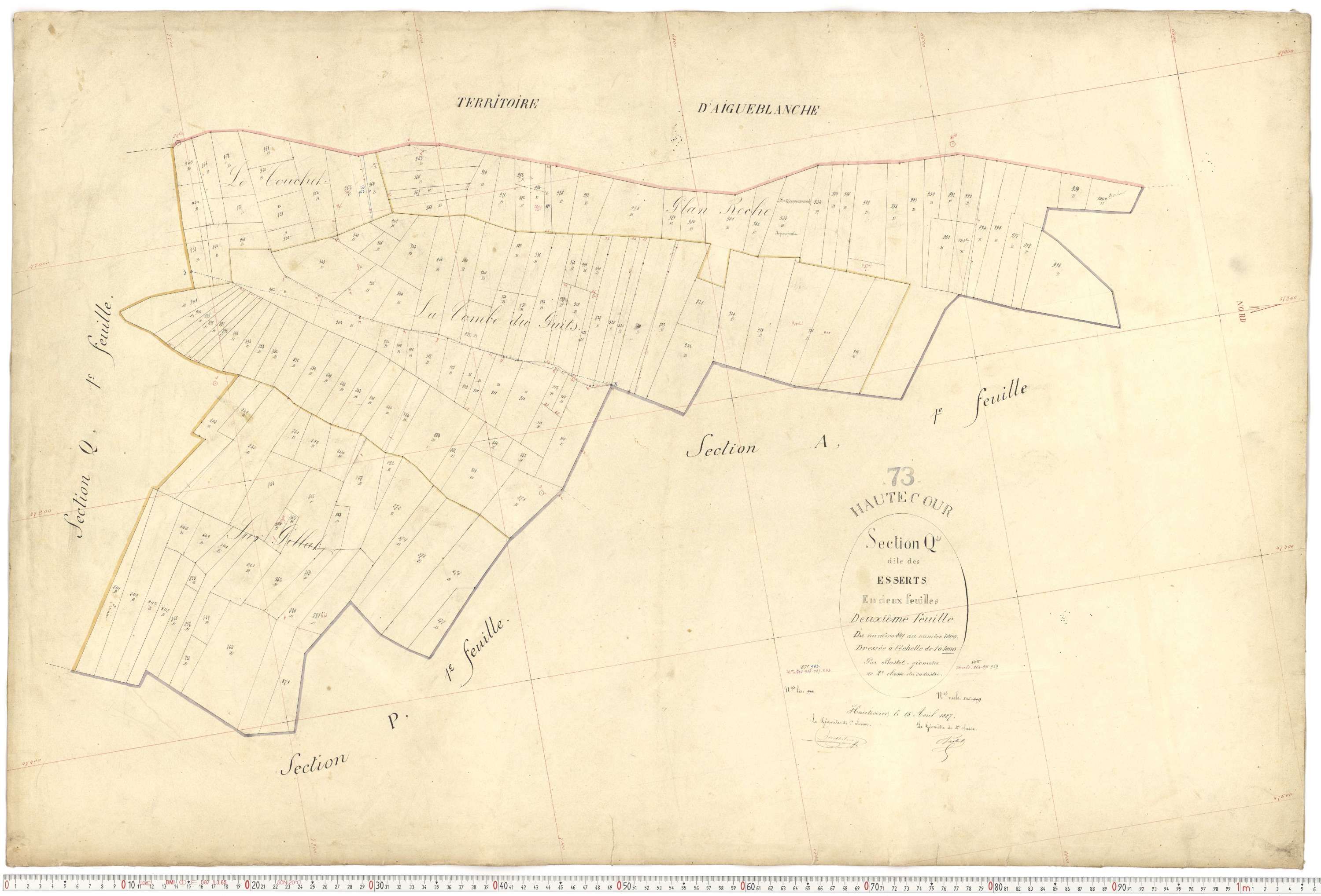 Hautecour - Plans cadastraux du premier cadastre français.