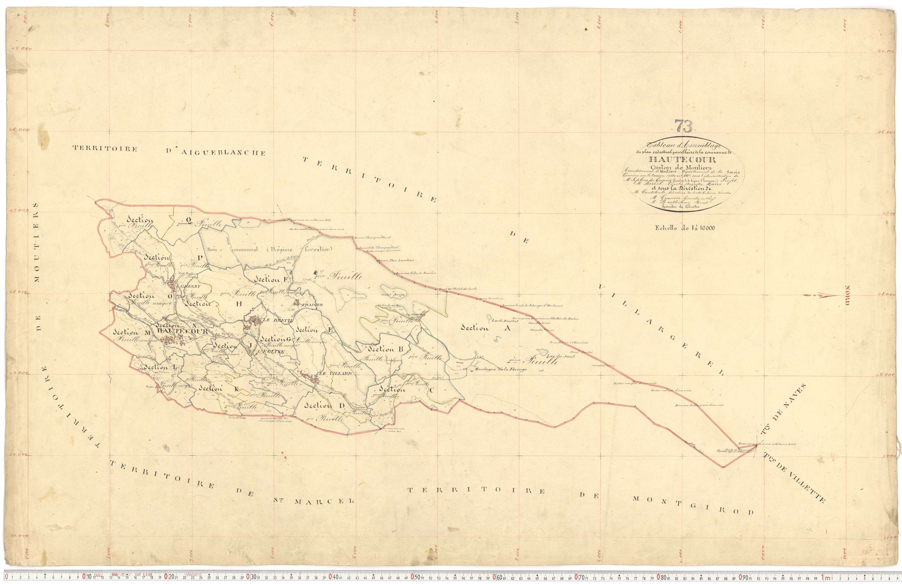 Hautecour - Plans cadastraux du premier cadastre français.