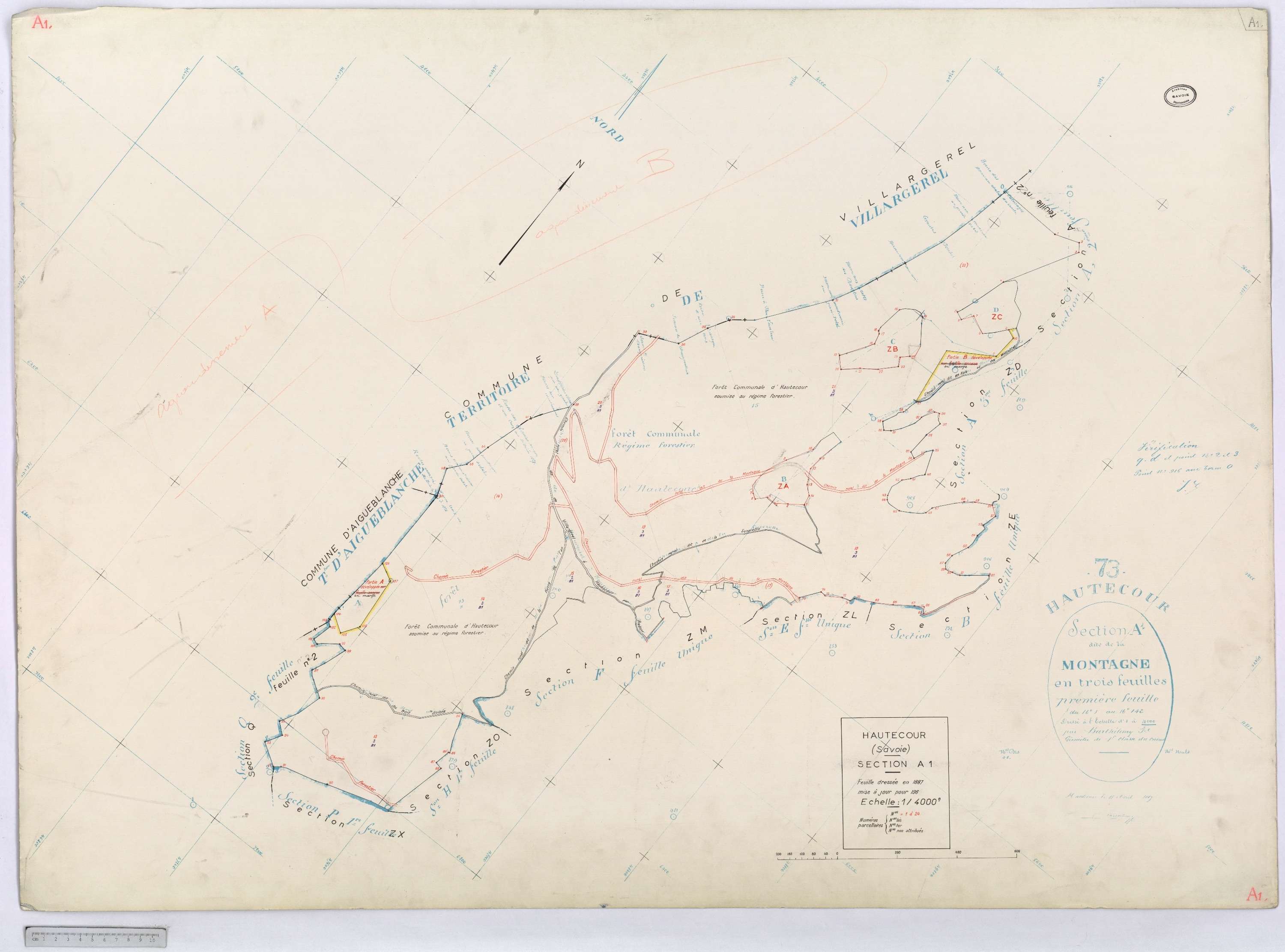 Hautecour - Cadastre rénové (1974) et remembré (s.d.).