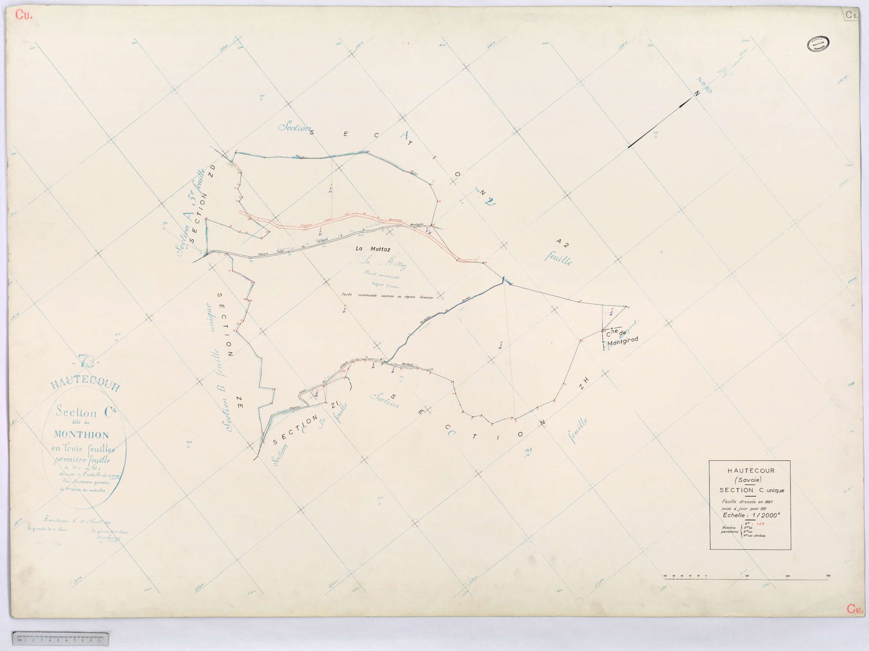 Hautecour - Cadastre rénové (1974) et remembré (s.d.).