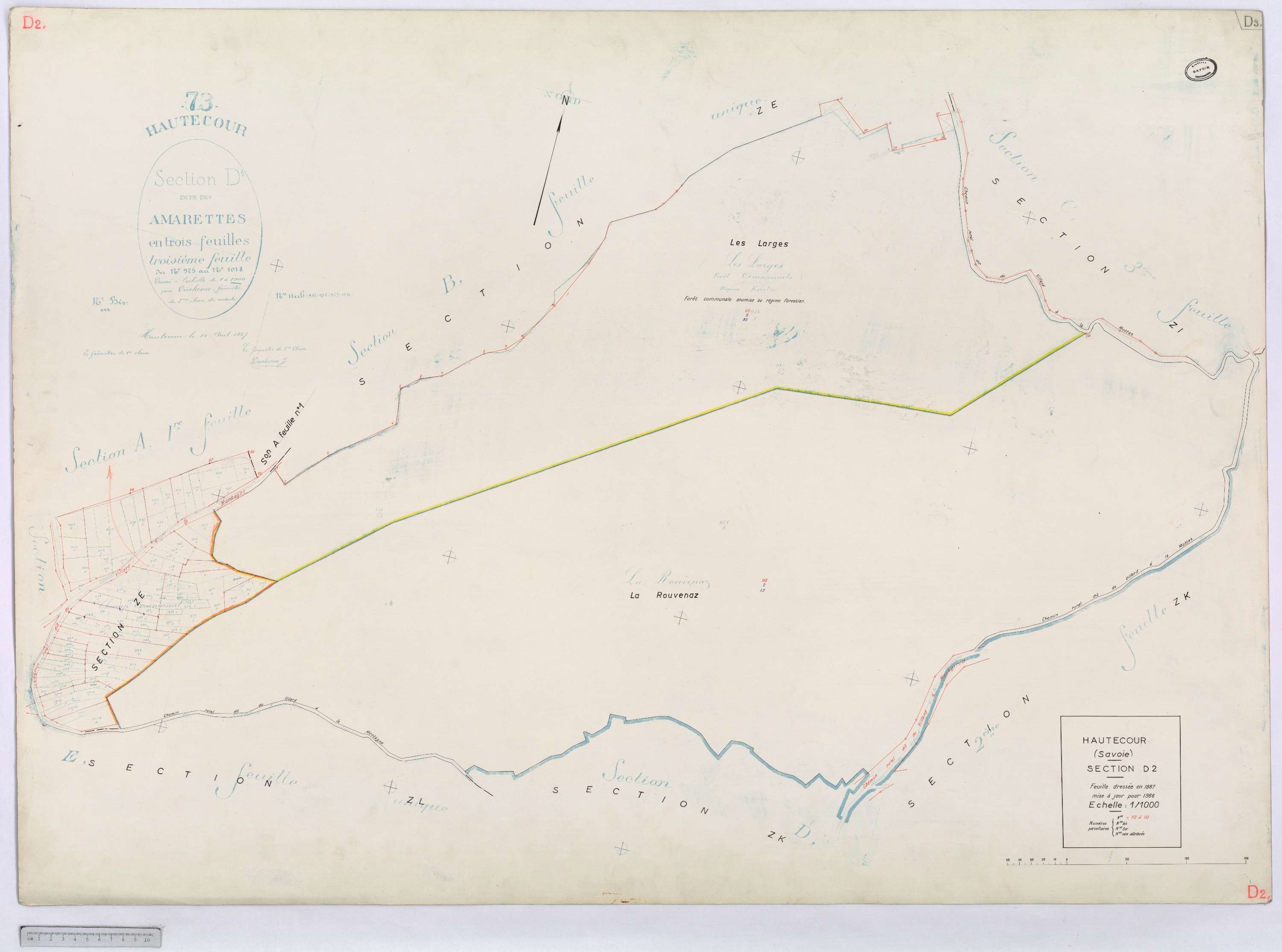 Hautecour - Cadastre rénové (1974) et remembré (s.d.).