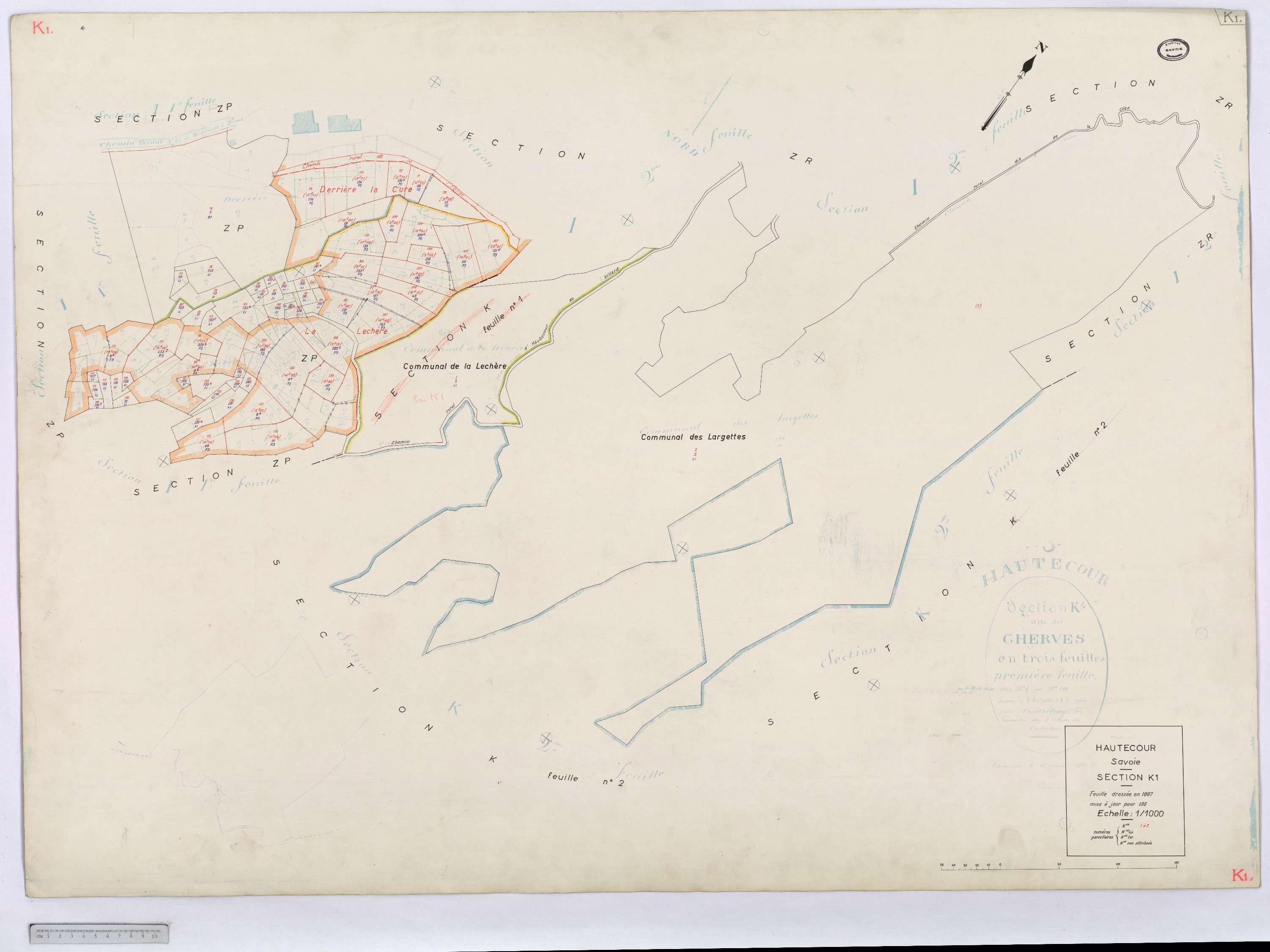Hautecour - Cadastre rénové (1974) et remembré (s.d.).